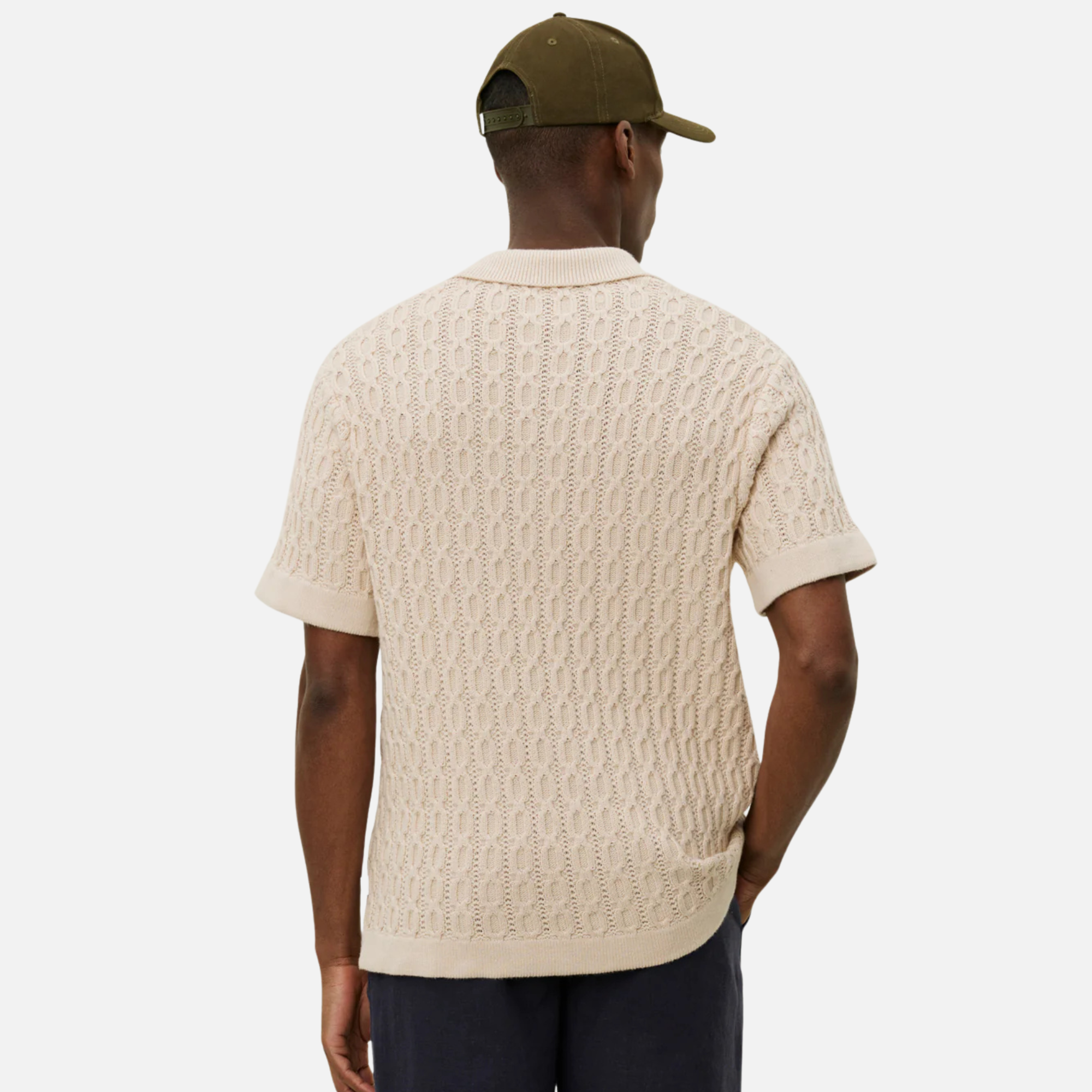Les Deux Ivory Garrett Knitted Polo Shirt