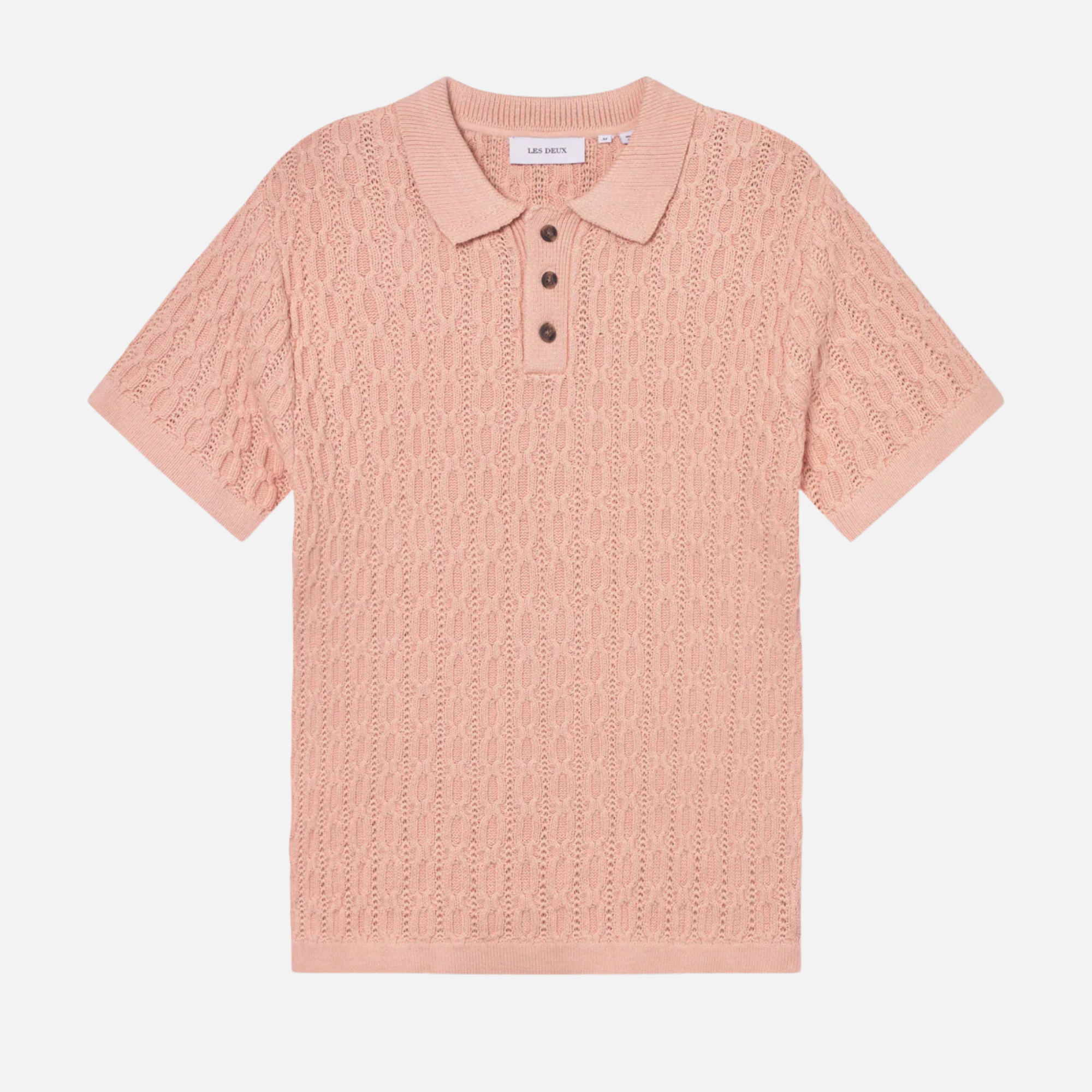 Les Deux Peach Whip Garrett Knitted Polo Shirt