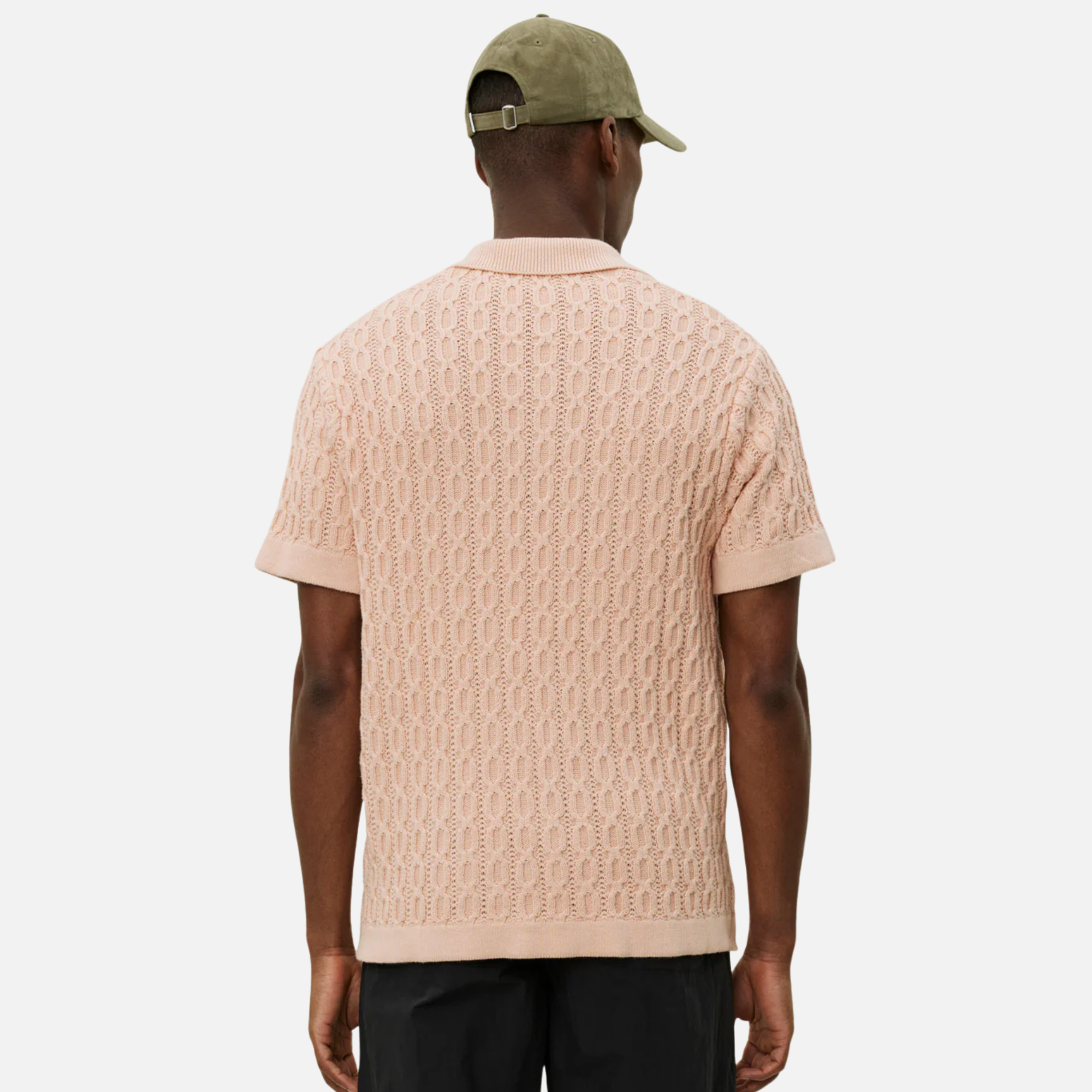 Les Deux Peach Whip Garrett Knitted Polo Shirt