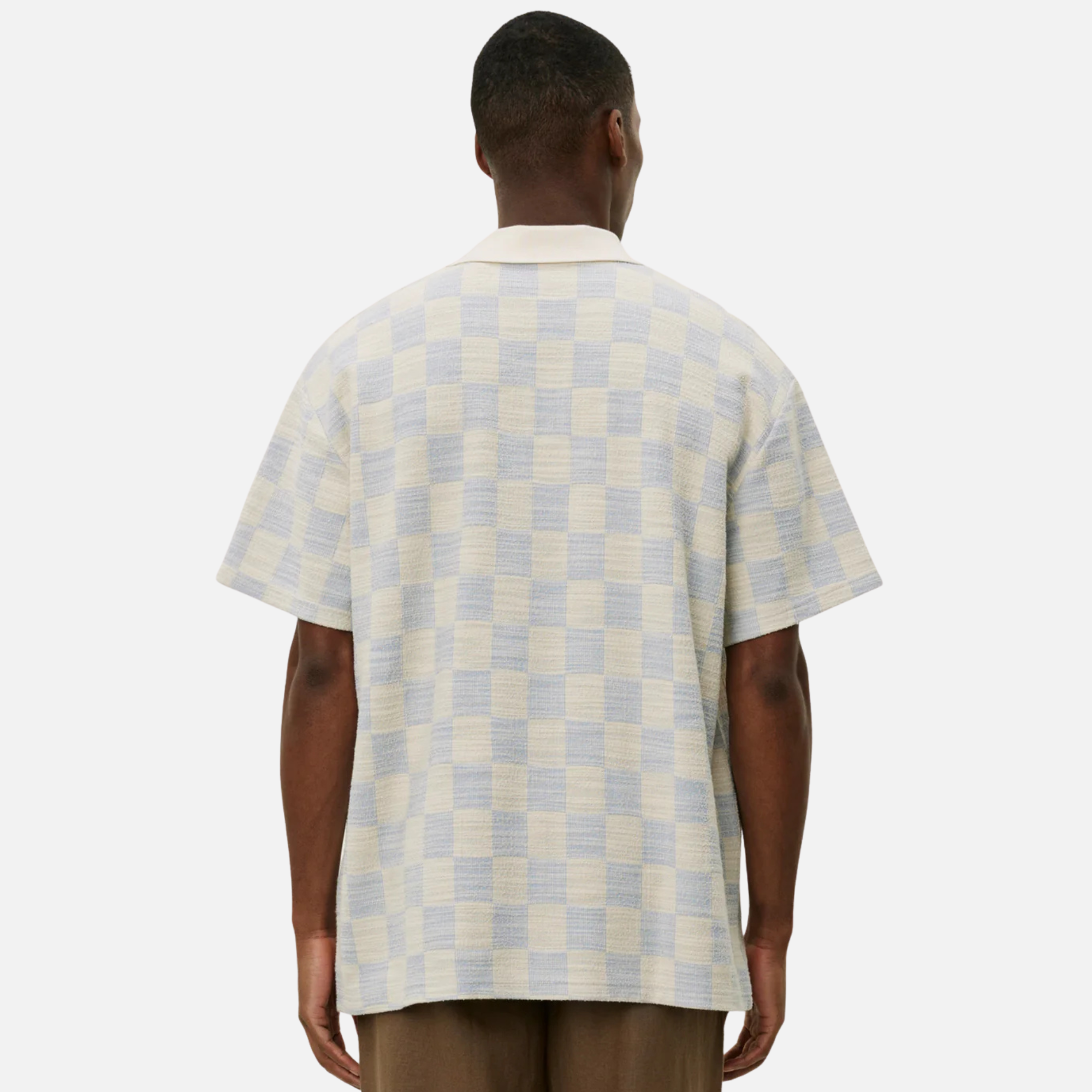 Les Deux Branson Ivory Jacquard Jersey Polo