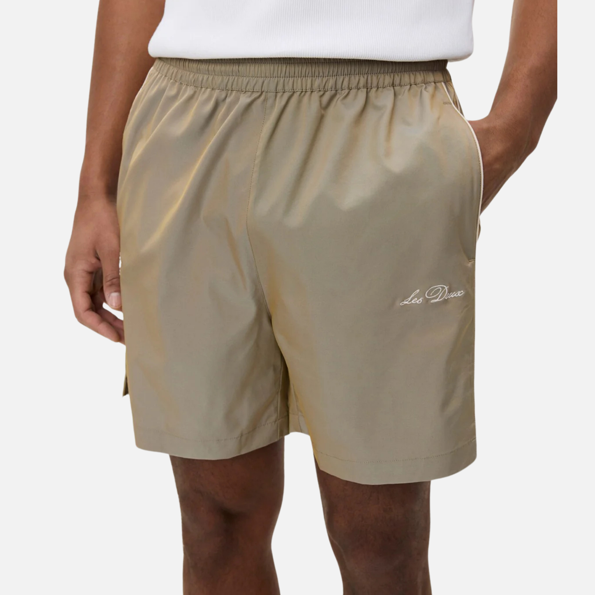 Les Deux Oak Sand Smith Shiny Track Shorts