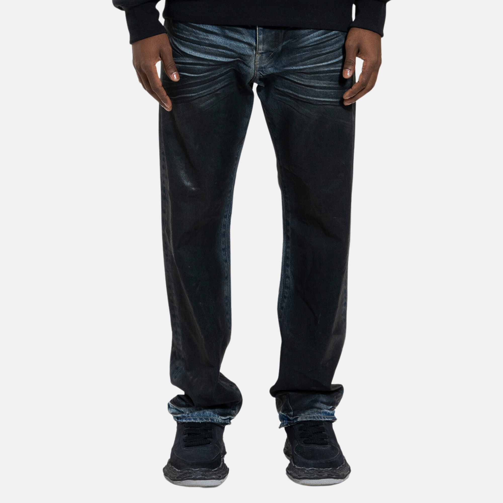 Purple Brand Dirty Coated Flare Jeans