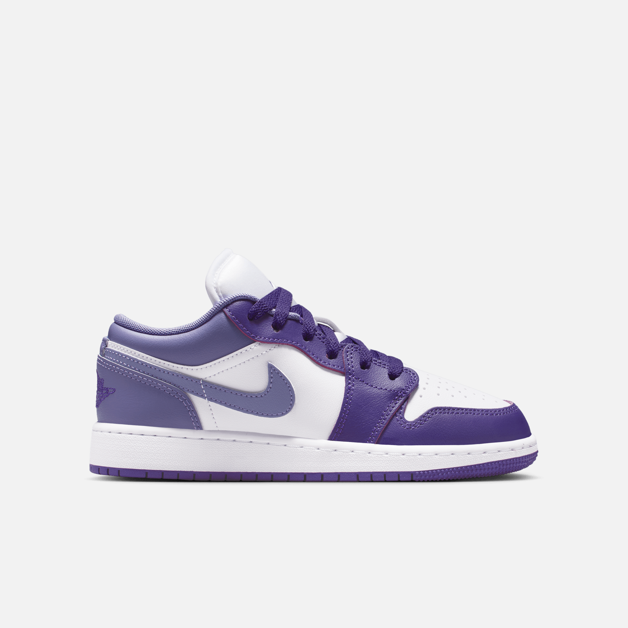 Air Jordan Big Kids' 1 Low Court Purple White Dusty Amethyst (GS)
