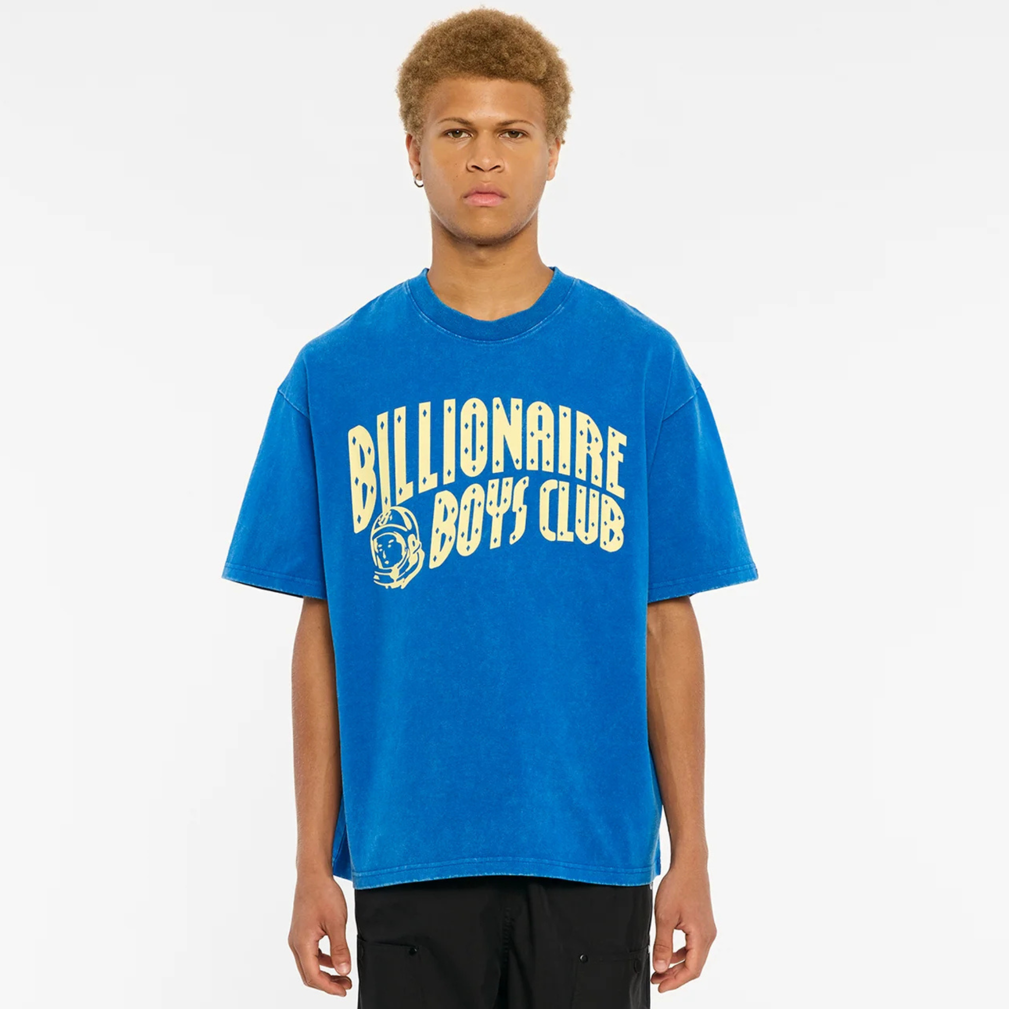 Billionaire Boys Club Blue Yellow Faded Curve Logo T-Shirt