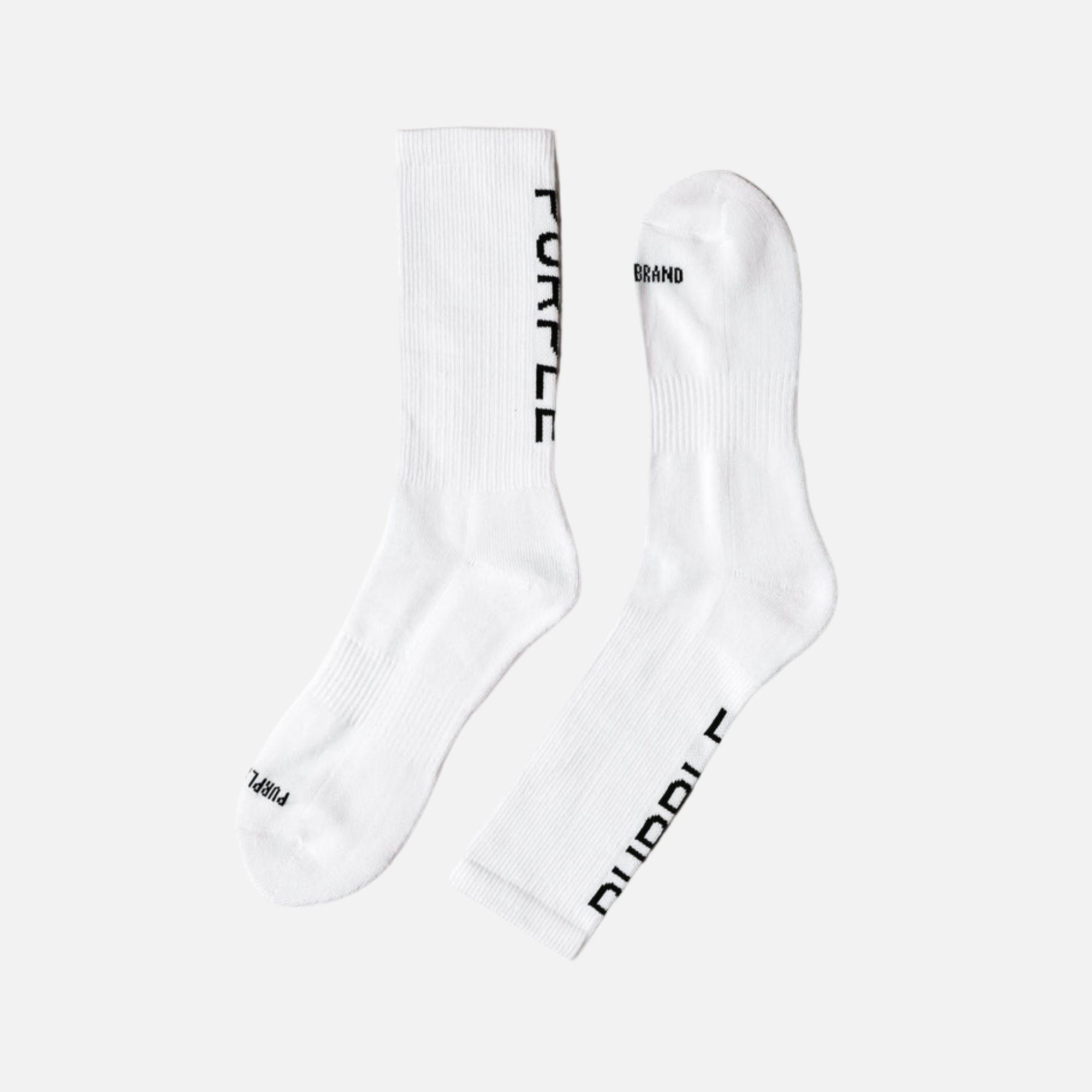 Purple Brand White Cotton Crew Socks (1 Pack)