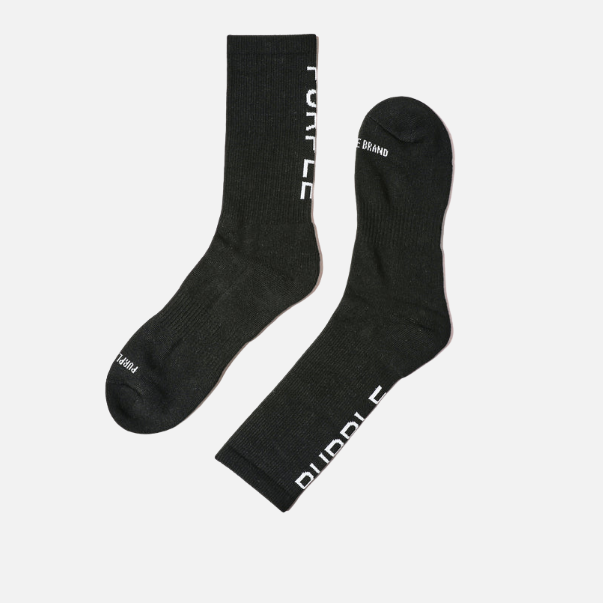 Purple Brand Black Cotton Crew Socks (1 Pack)