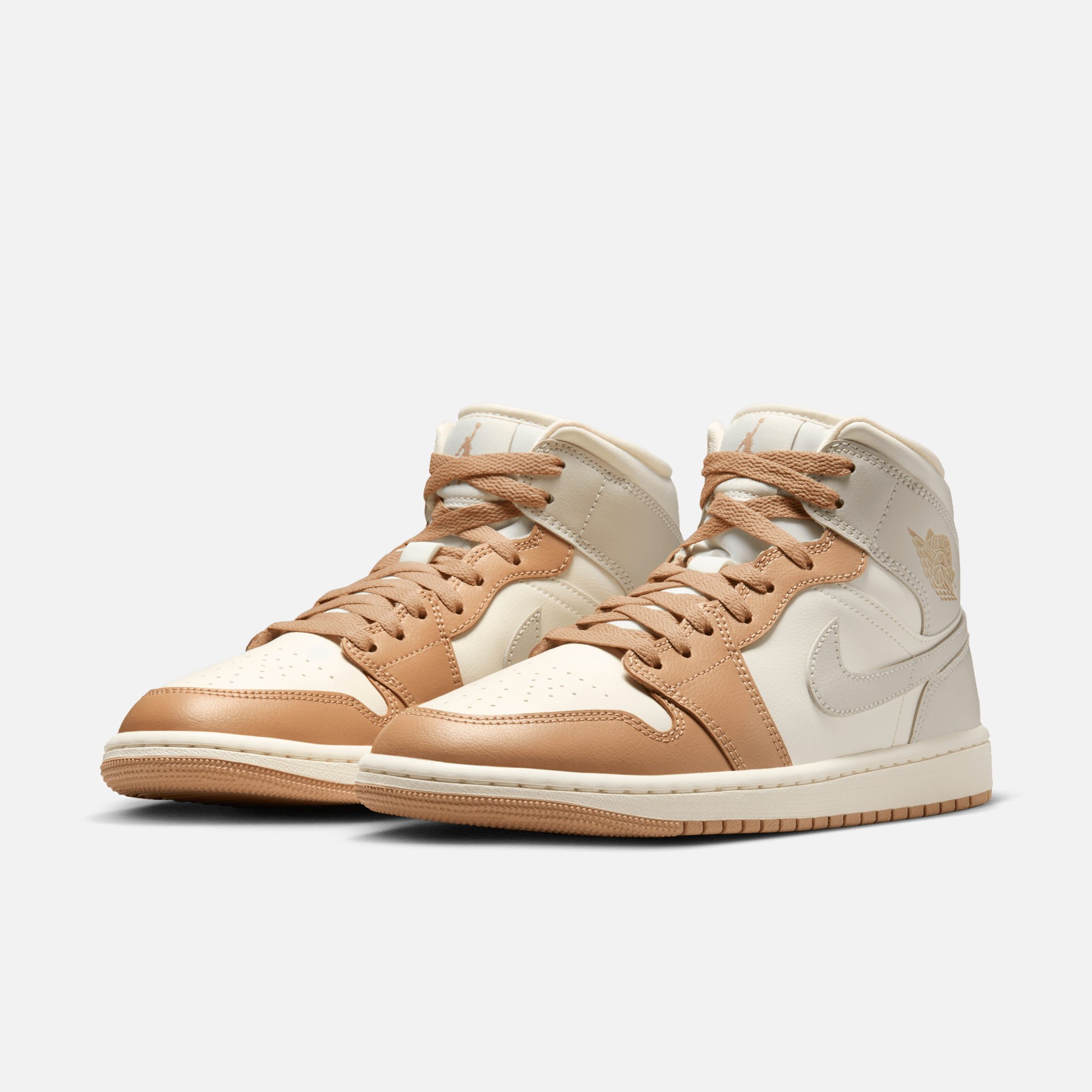 Air Jordan Women's 1 Mid Tan Toe