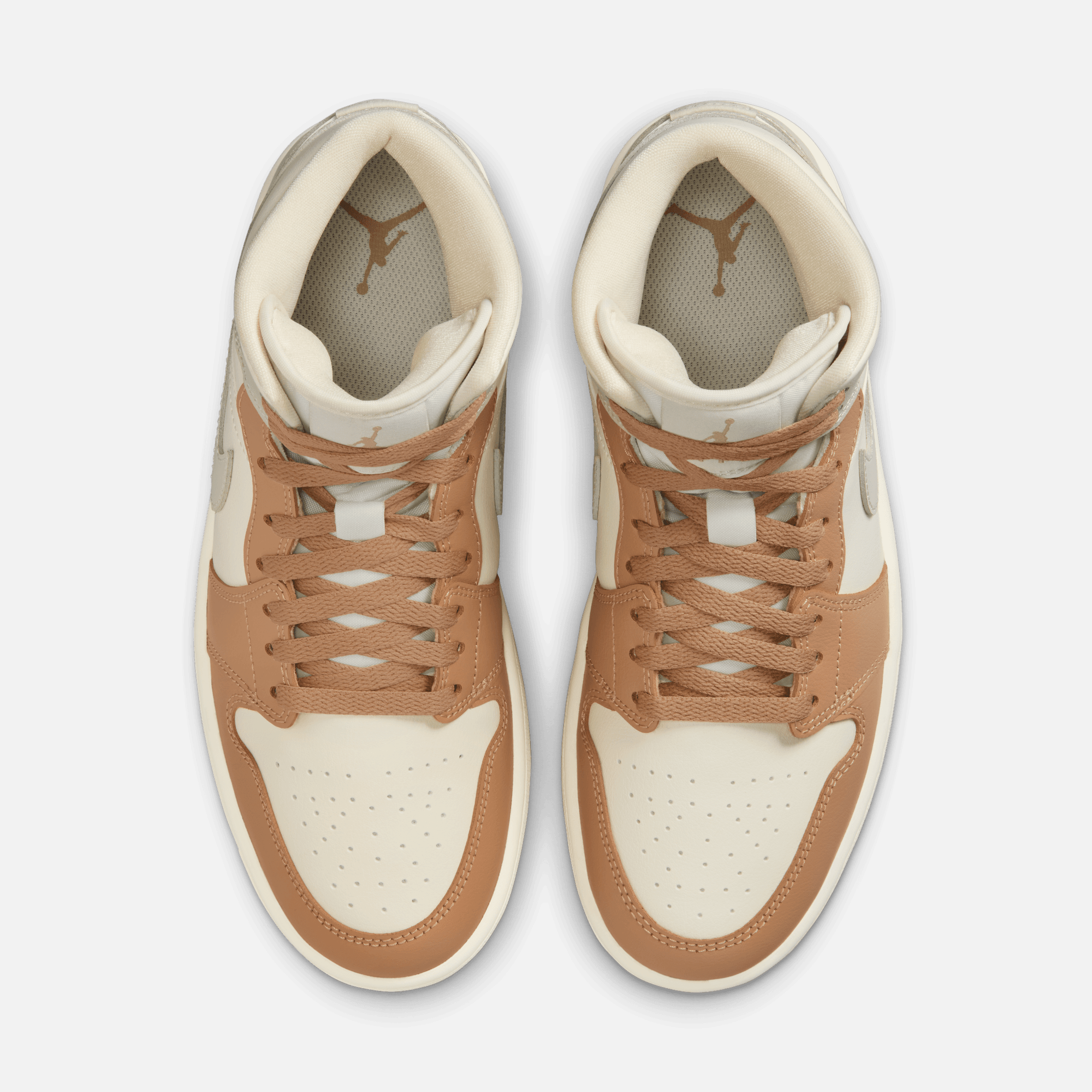 Air Jordan Women's 1 Mid Tan Toe