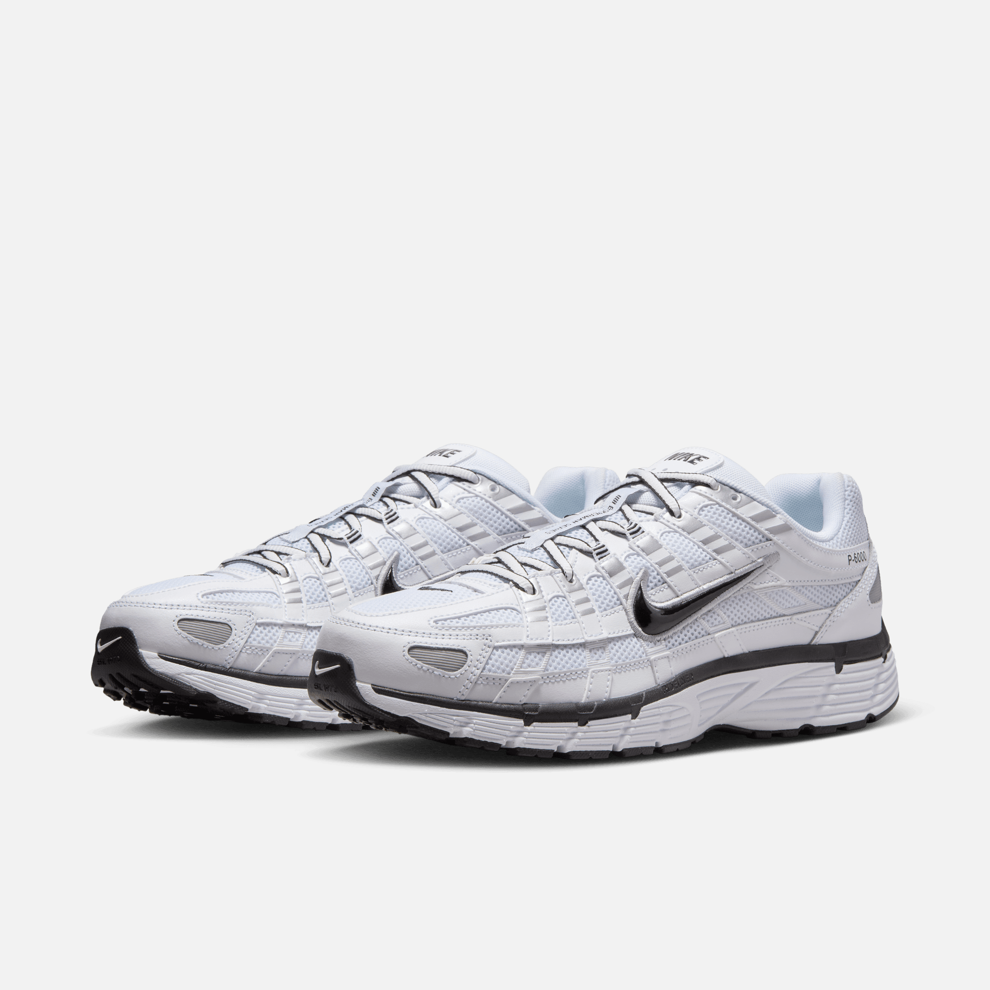 Nike P-6000 White Metallic Silver Black