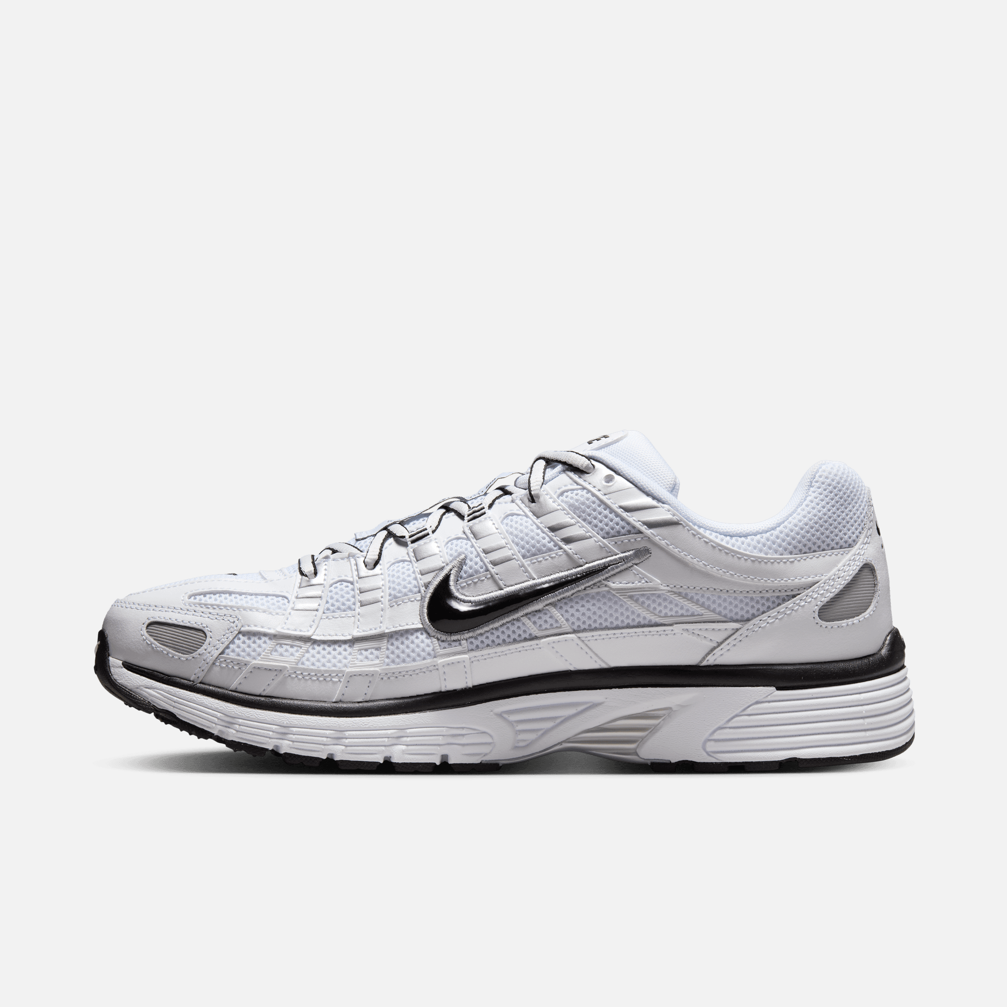 Nike P-6000 White Metallic Silver Black