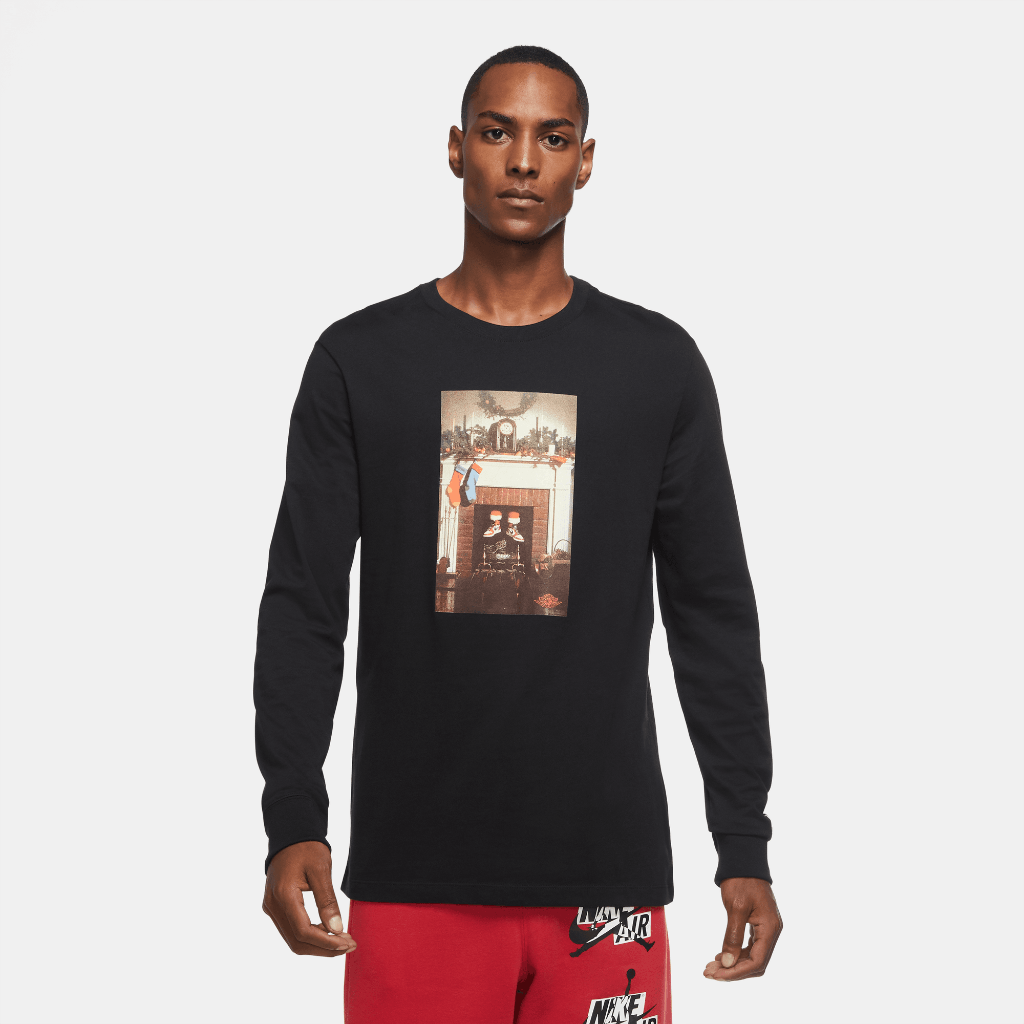 Jordan Men s Jumpman Chimney Long Sleeve T Shirt Black