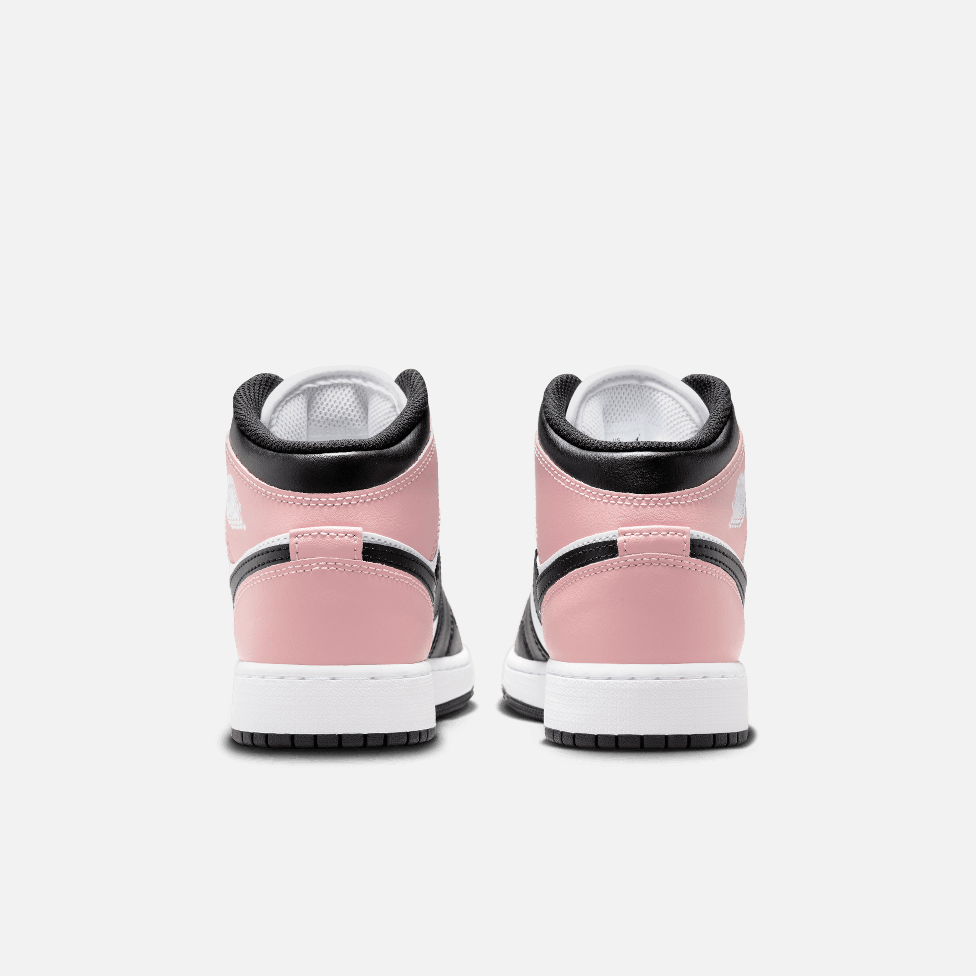 Air Jordan Big Kids' 1 Mid White Rust Pink Black (GS)