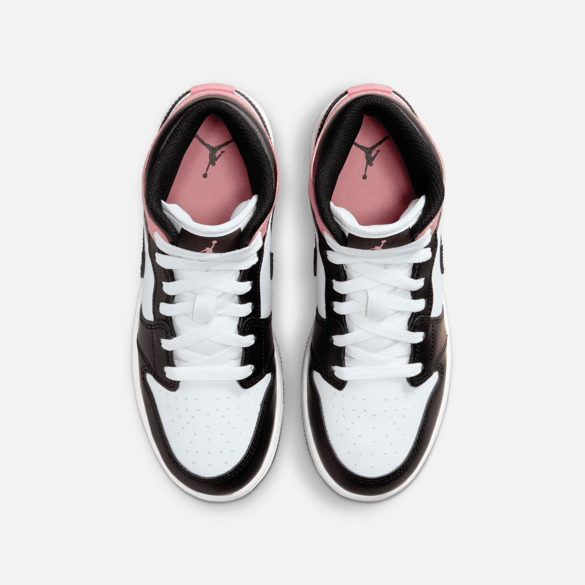 Air Jordan Big Kids' 1 Mid White Rust Pink Black (GS)
