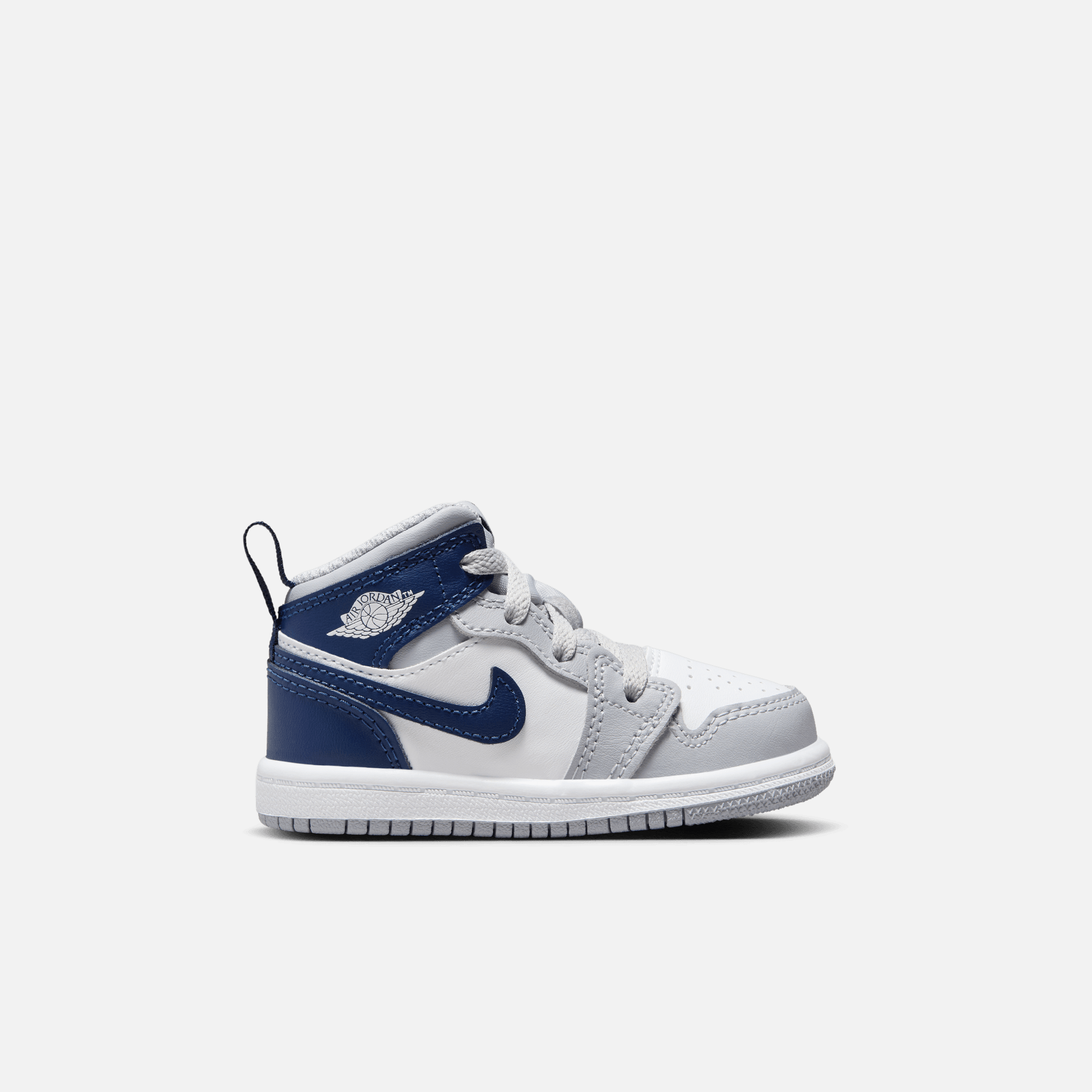 Jordan 1 Mid Shoes Toddler 6T White Midnight Navy Wolf Grey