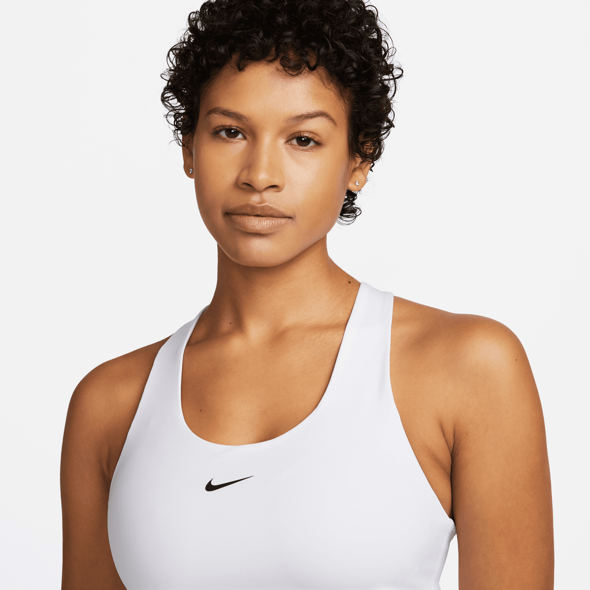 Nike Swoosh Women's White Medium-Support Padded Sports Bra Tank