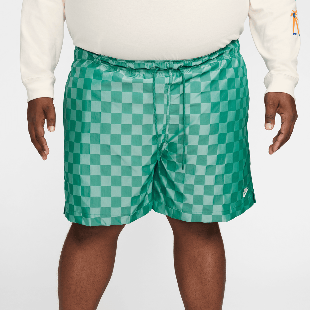 Nike Club Green Checkered Flow Shorts