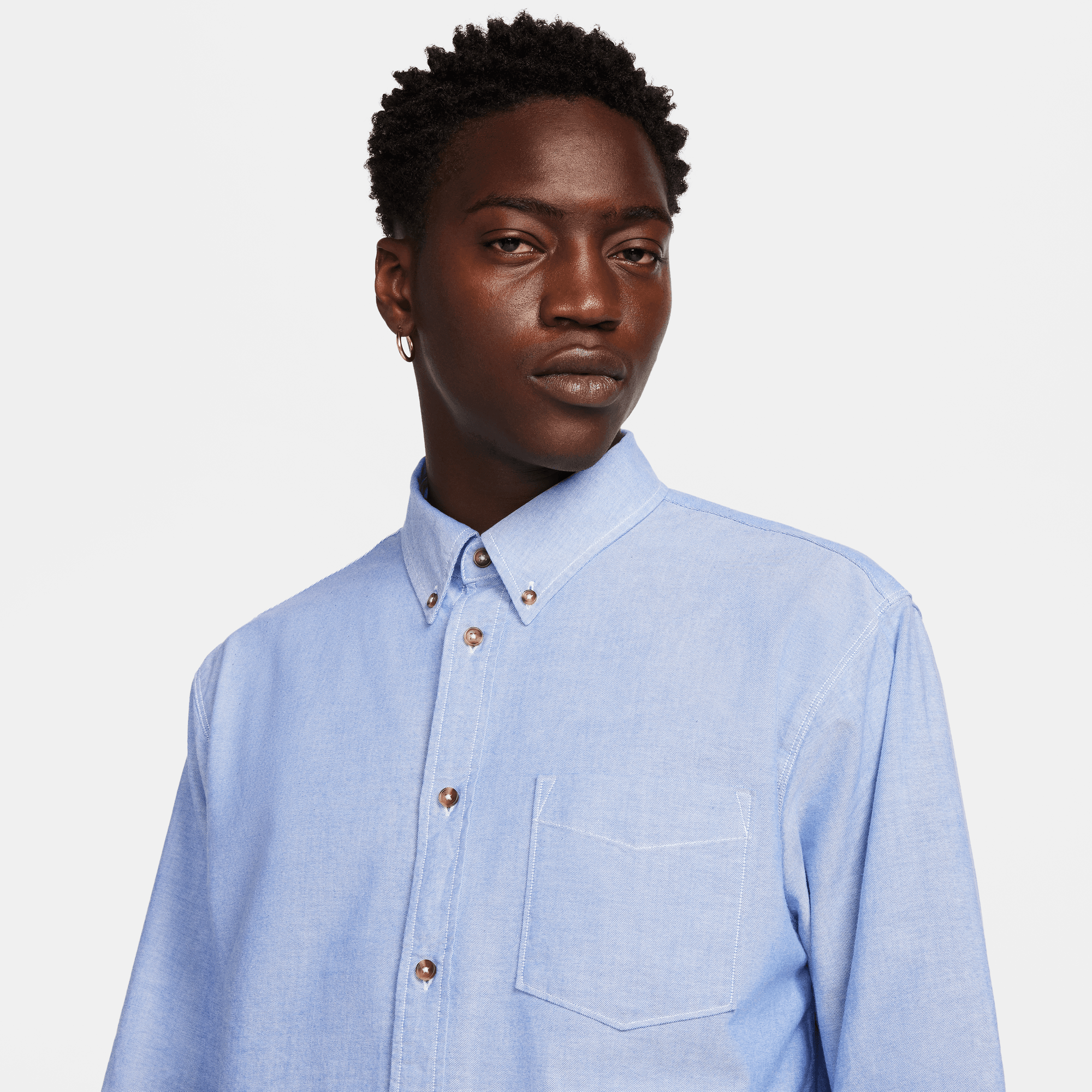 Nike Life Blue Long-Sleeve Oxford Button-Down Shirt