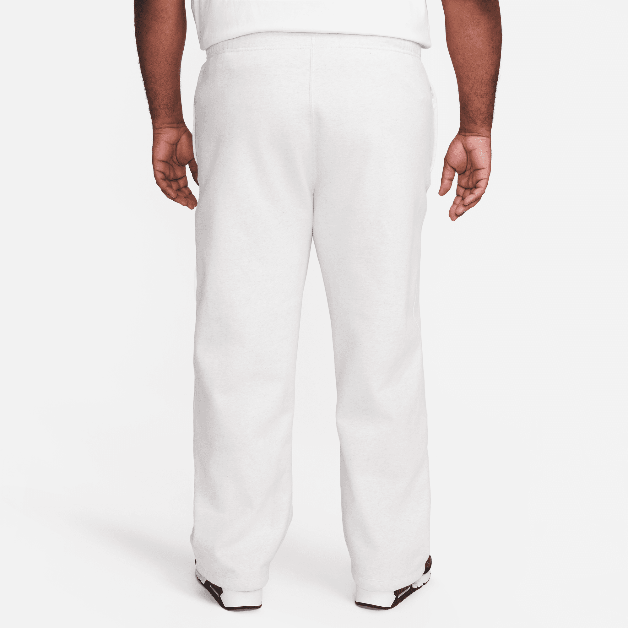 Nike Solo Swoosh White Open-Hem Fleece Pants