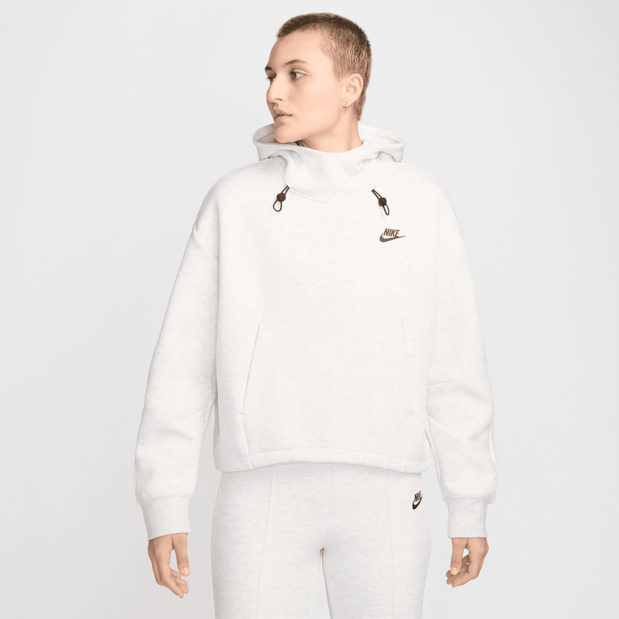 Nike Women's Sportswear Tech Fleece Oversized Grey Hoodie – Puffer