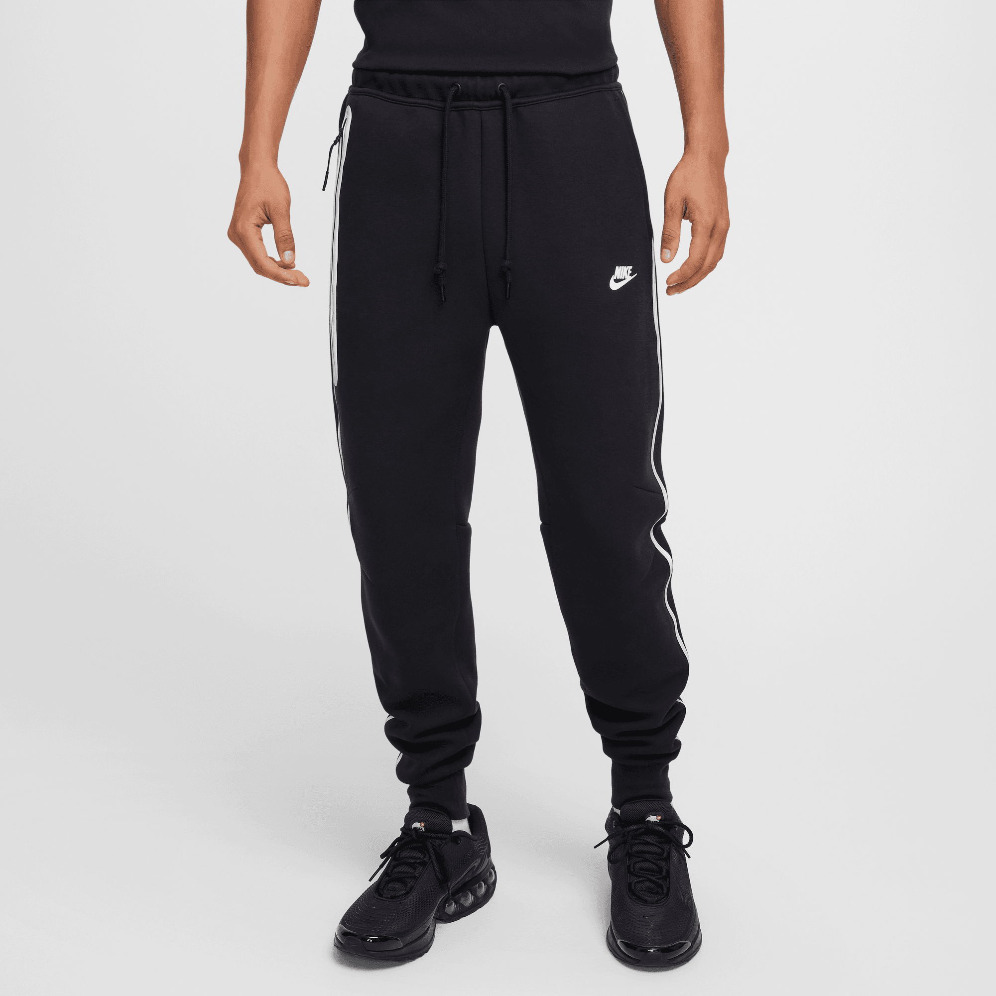 Nike Sportswear Tech Fleece Black Silver Reflective Joggers Puffer Reds