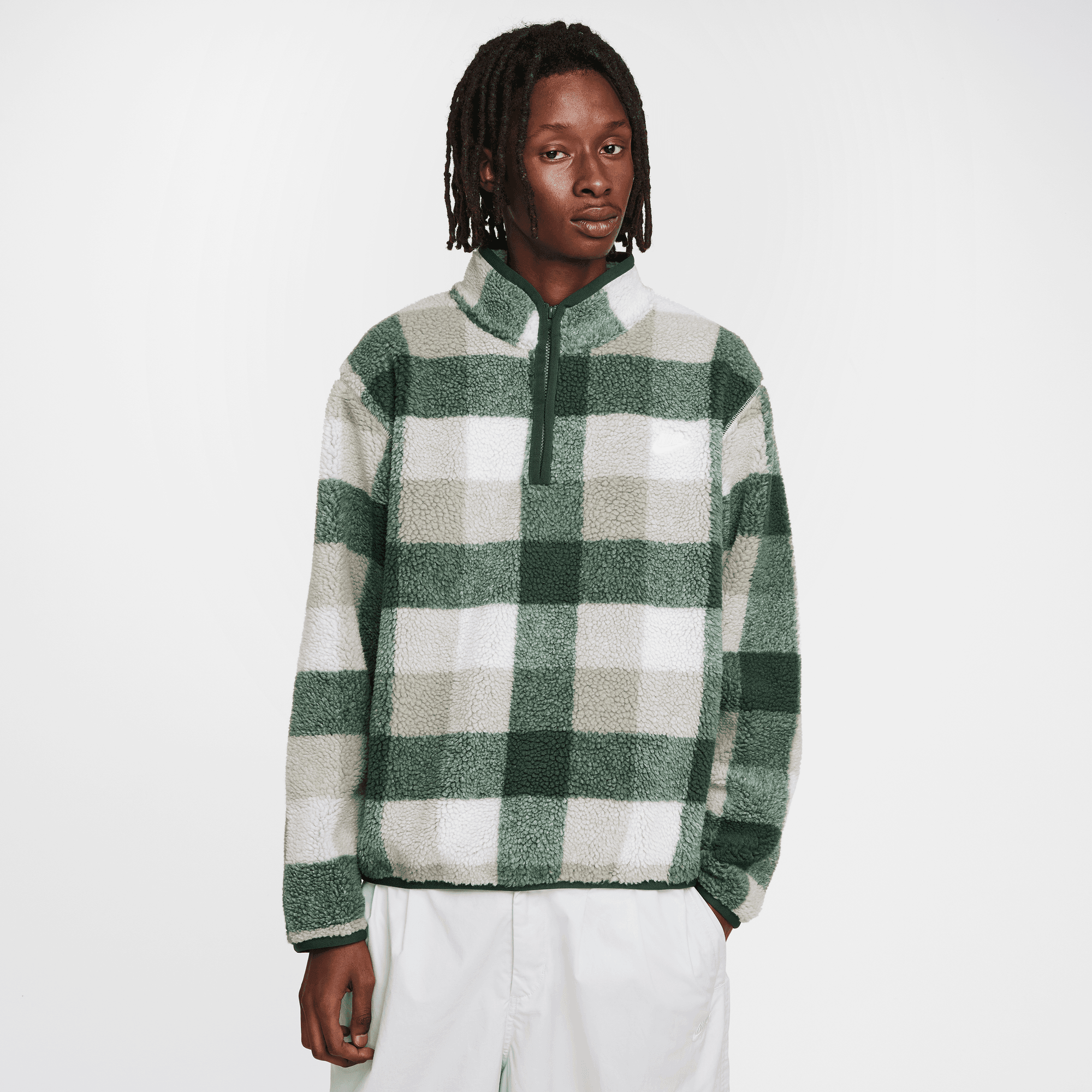 Nike Club Green Winterized Half Zip Pullover Puffer Reds