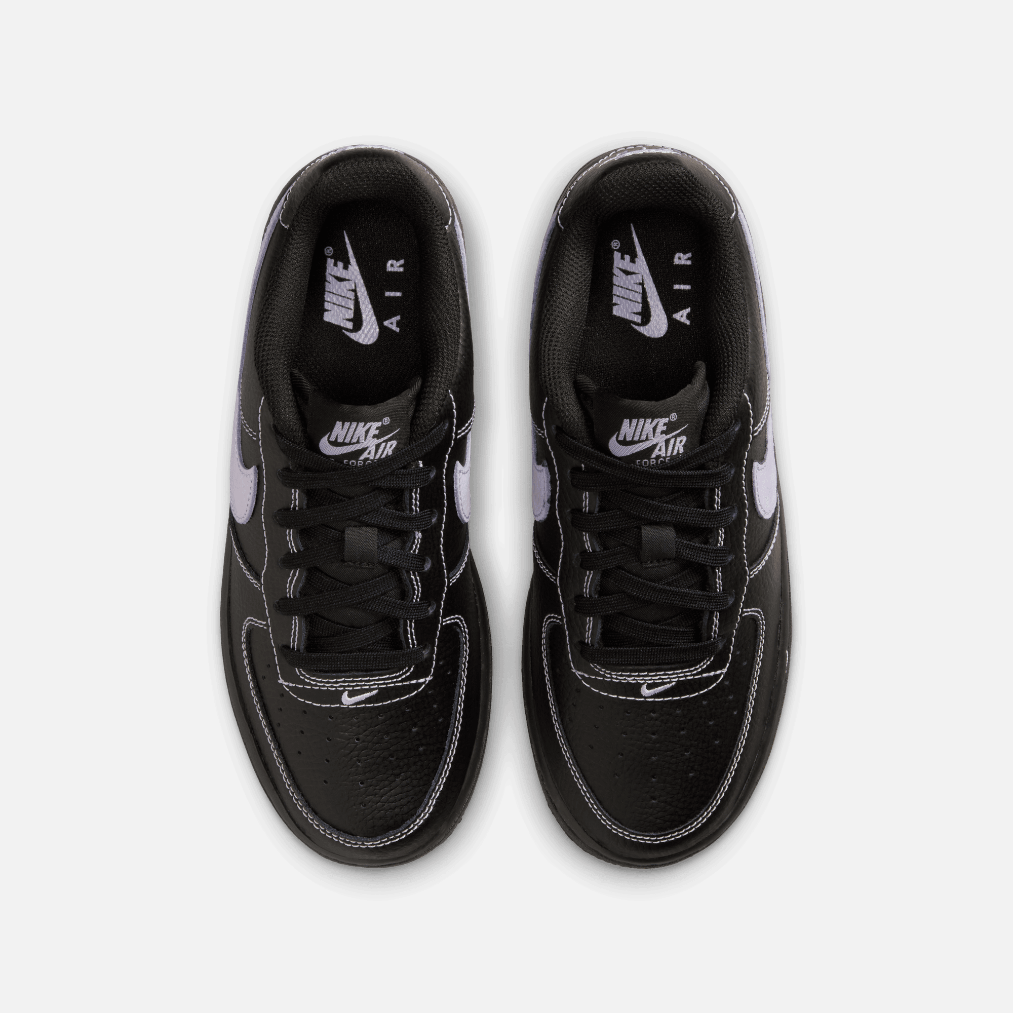 Nike Big Kids' Air Force 1 'Contrast Stitch Black Purple' (GS)