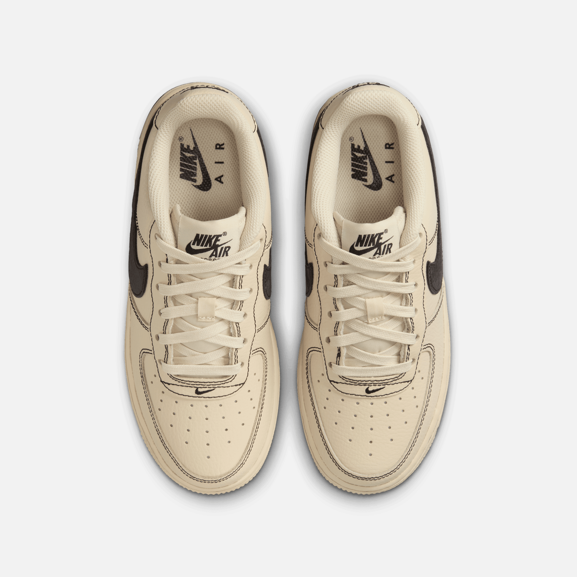 Nike Big Kids' Air Force 1 Low 'Contrast Stitch Light Khaki' (GS)
