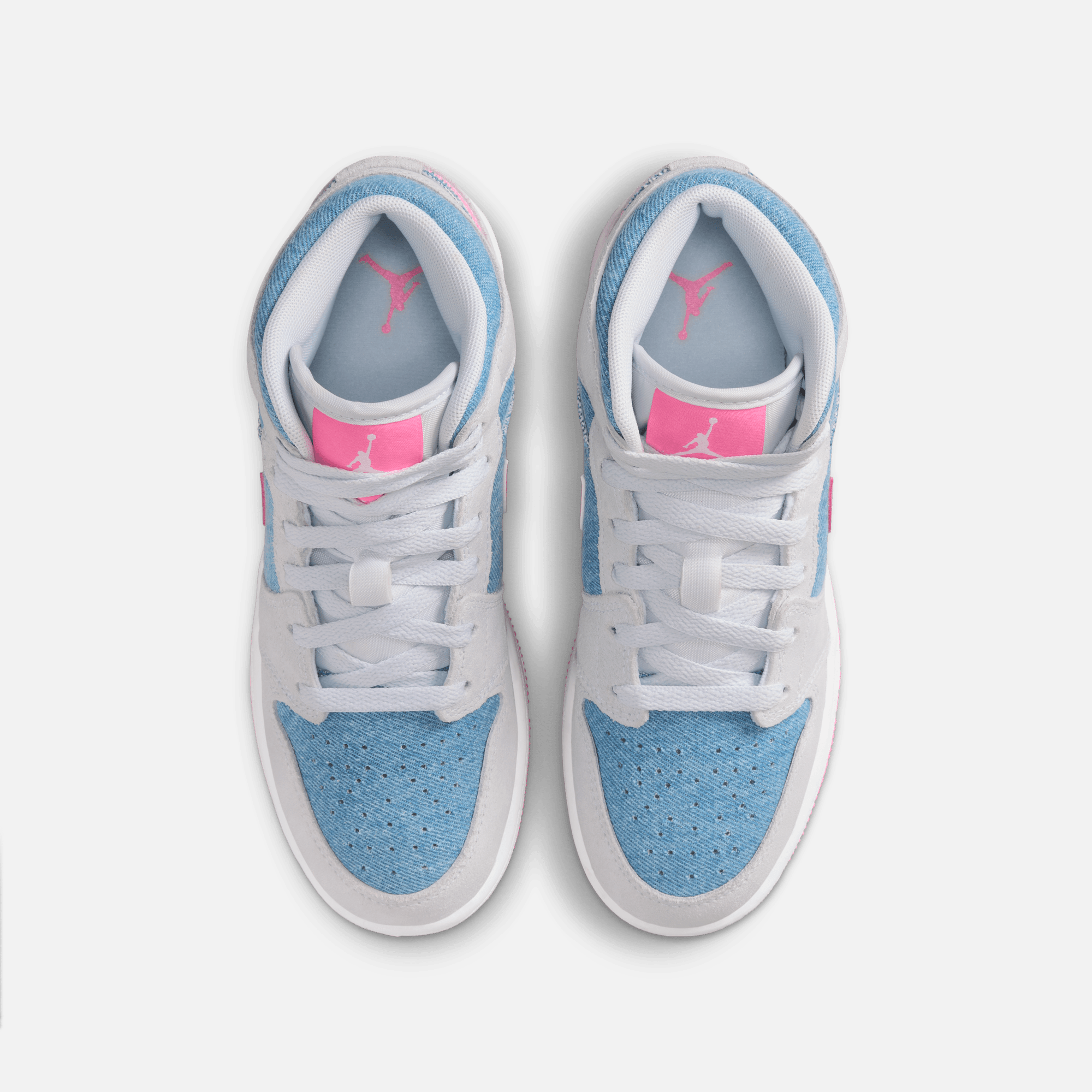 Air Jordan Big Kids' 1 Mid Denim Sequin (GS)