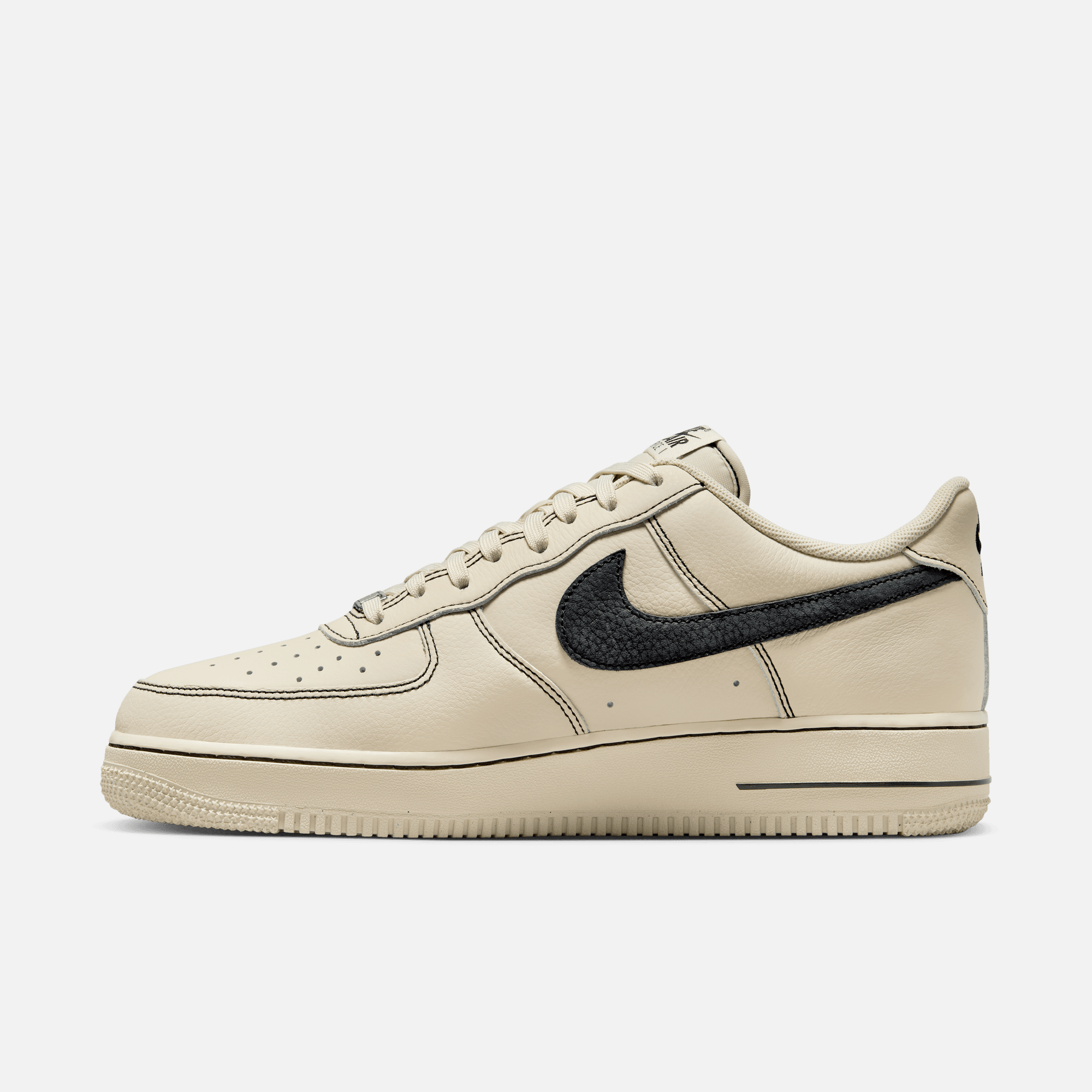 Nike Air Force 1 Low Light Khaki Black Contrast Stitch
