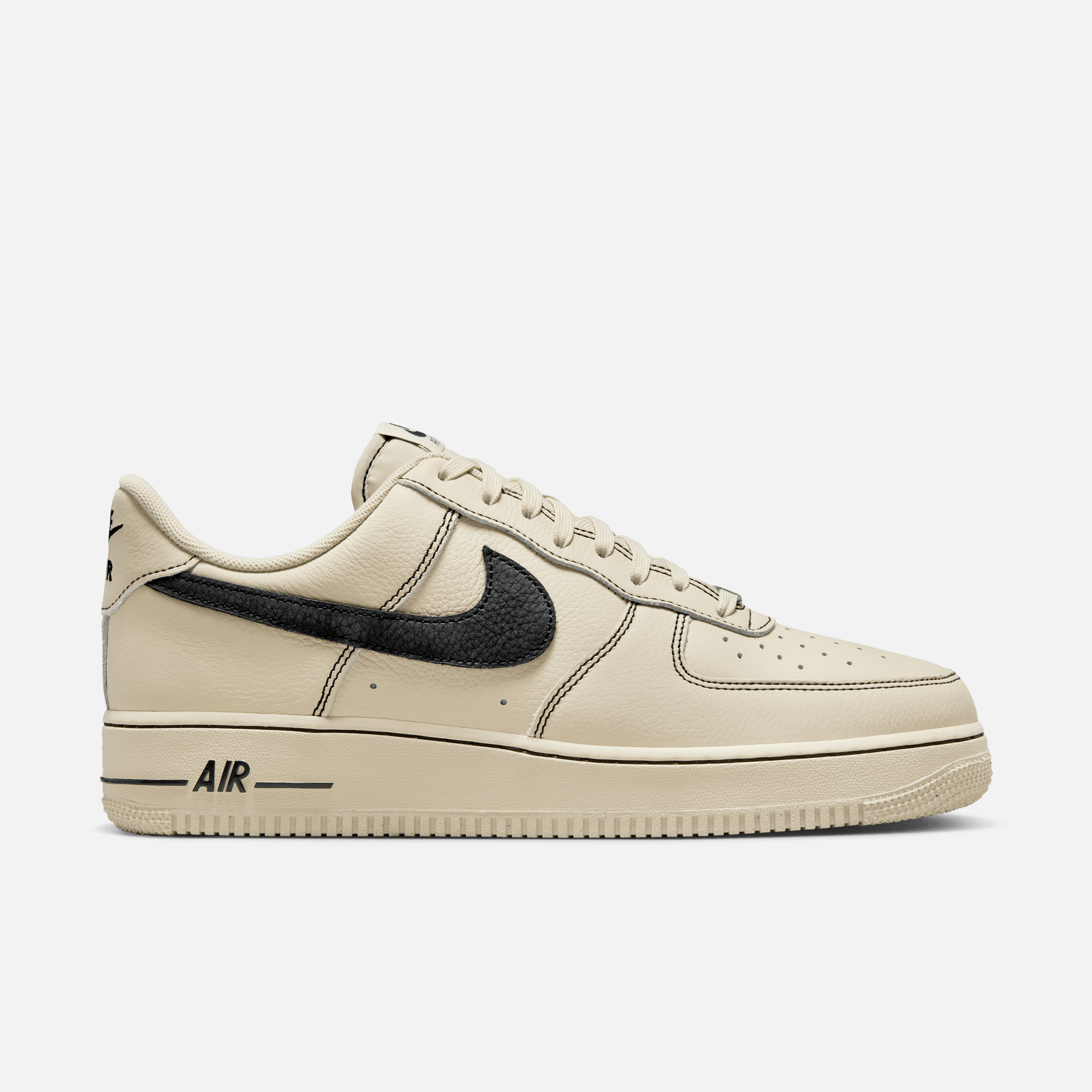 Nike Air Force Low Light Khaki Black Contrast Stitch – Puffer Reds