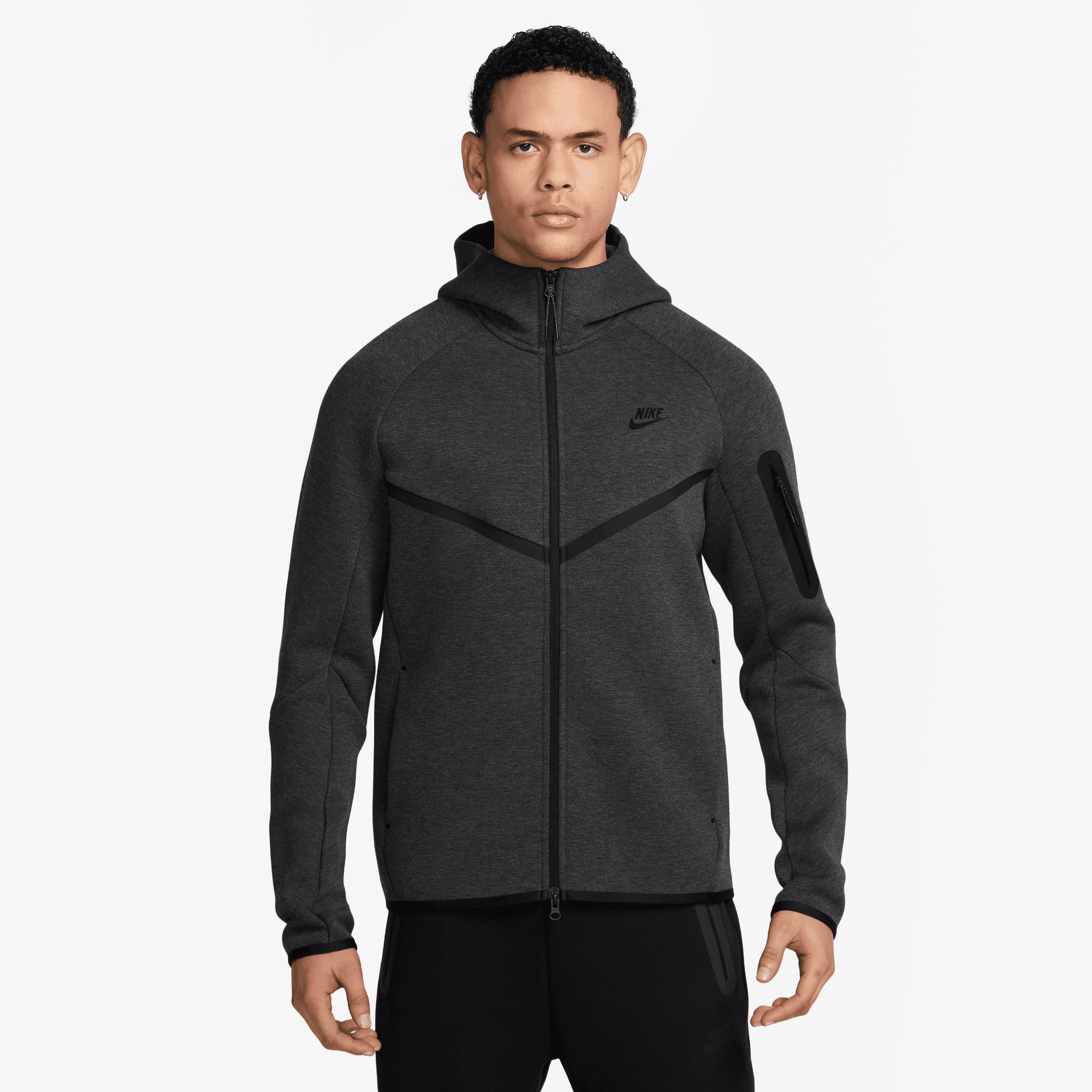 Nike Fleece Windrunner Full-Zip Heather Black Jacket – Puffer Reds