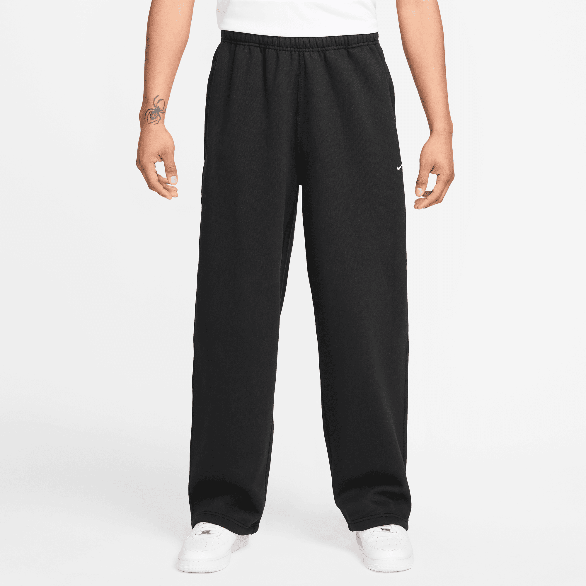 Nike Solo Swoosh Open-Hem Black Pants