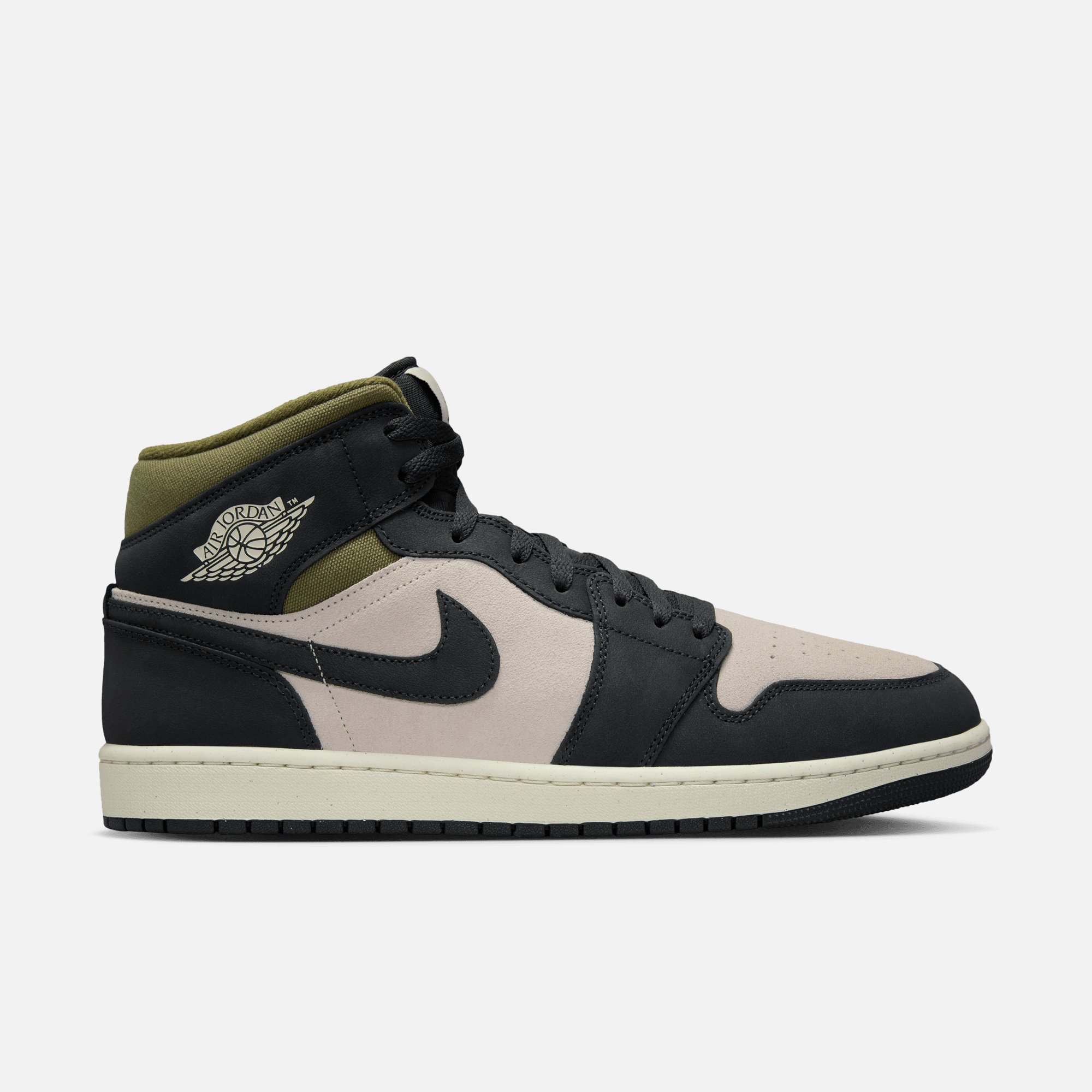 Air Jordan 1 Mid SE Off Noir Medium Olive – Puffer Reds