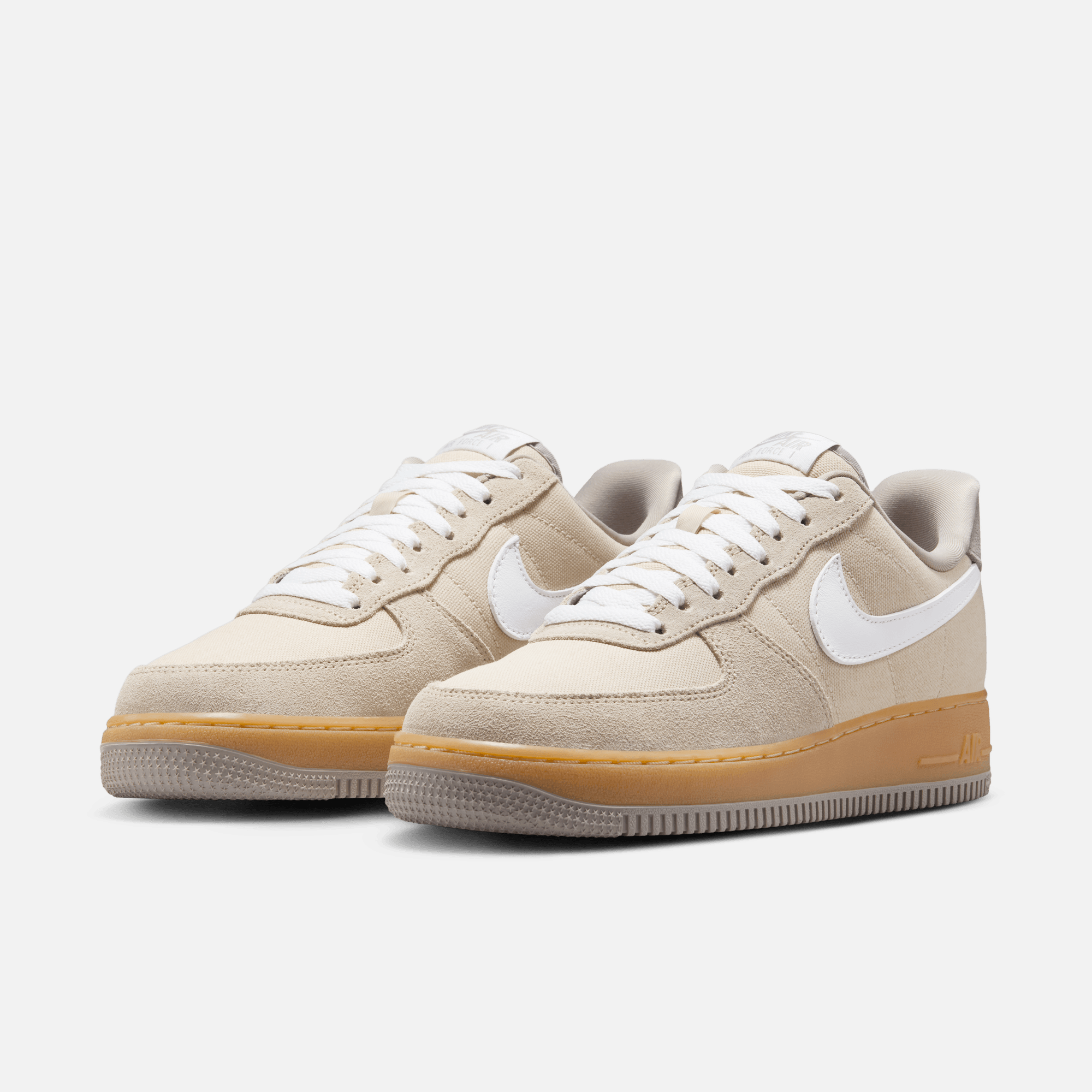 Nike Women's Air Force 1 Low Suede Canvas Khaki