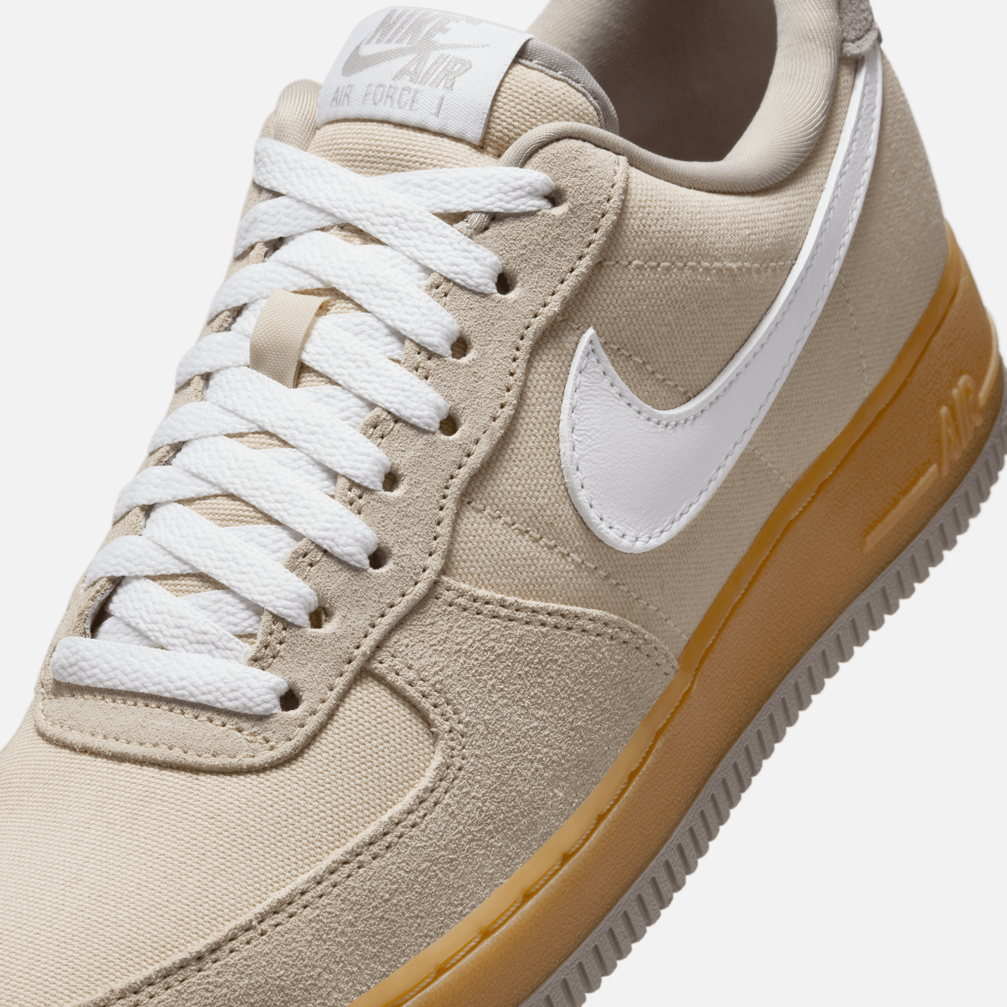 Nike Women's Air Force 1 Low Suede Canvas Khaki