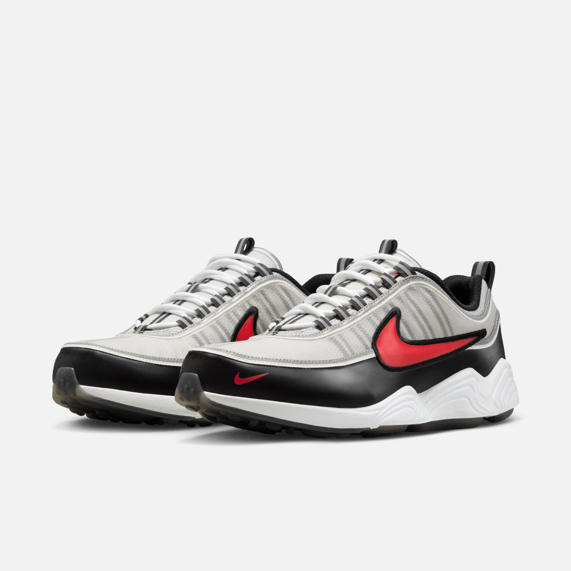 Nike Air Zoom Spiridon Metallic Silver Sport Red