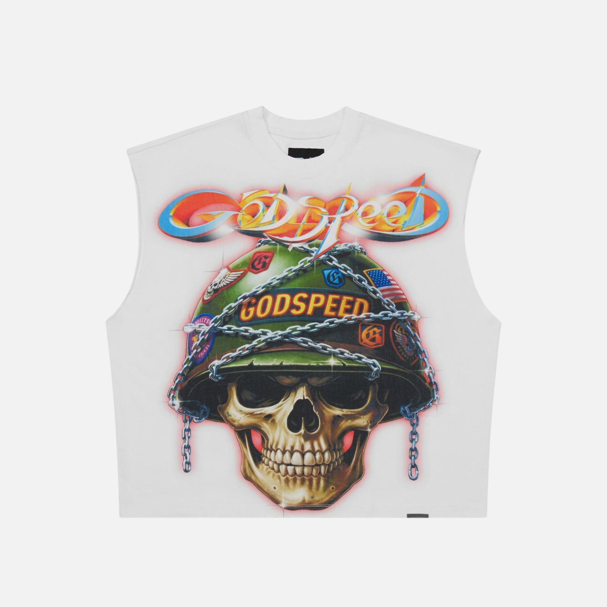 Godspeed Badges Of Honor White Sleeveless T-Shirt