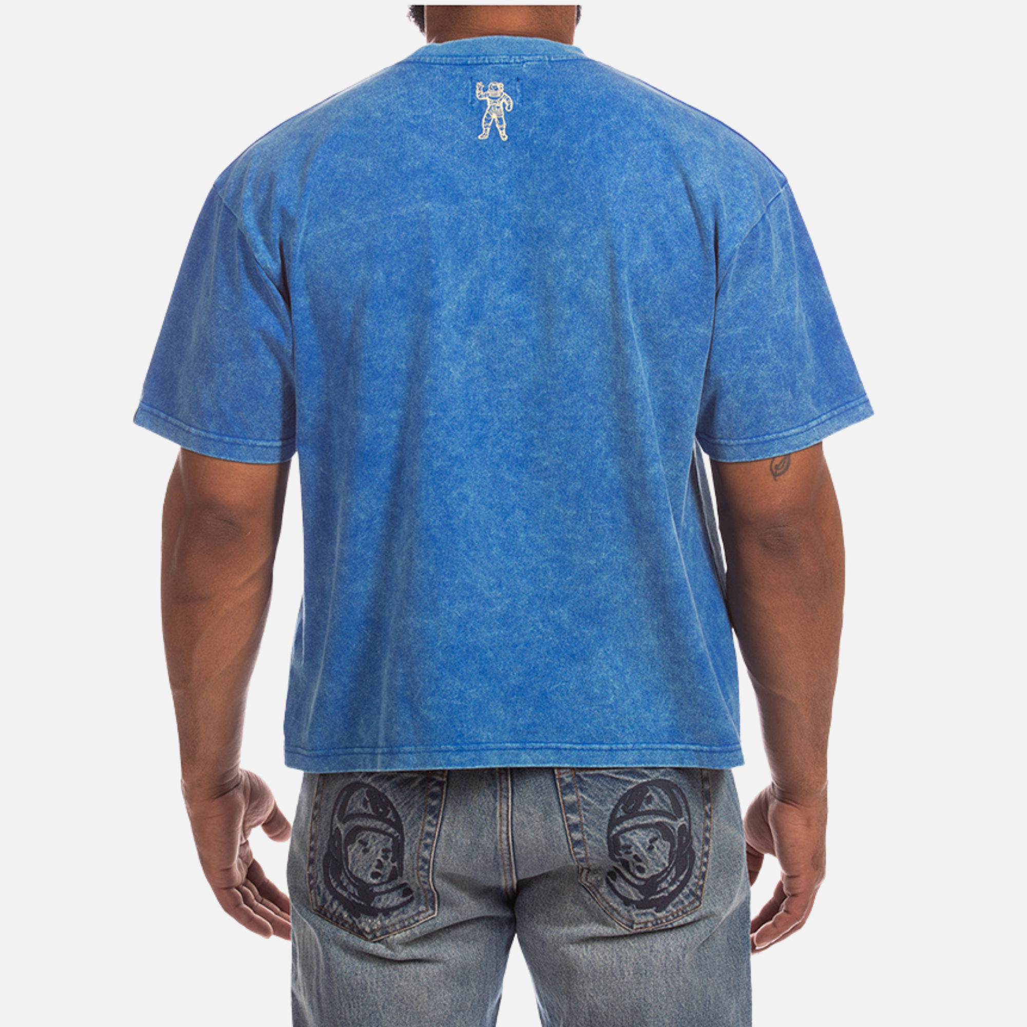 Billionaire Boys Club Blue Yellow Faded Curve Logo T-Shirt