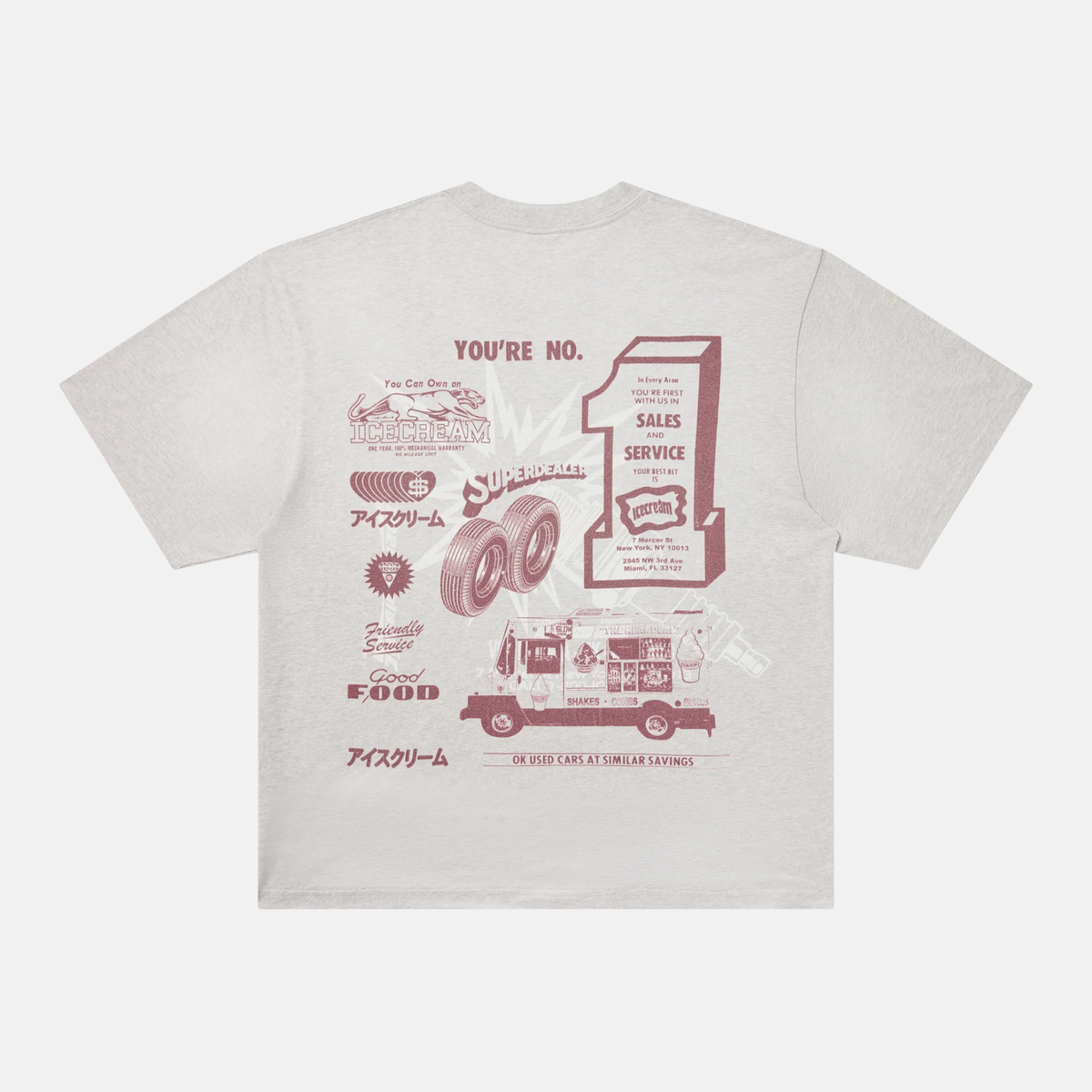 Ice Cream Daily Double Grey T-Shirt