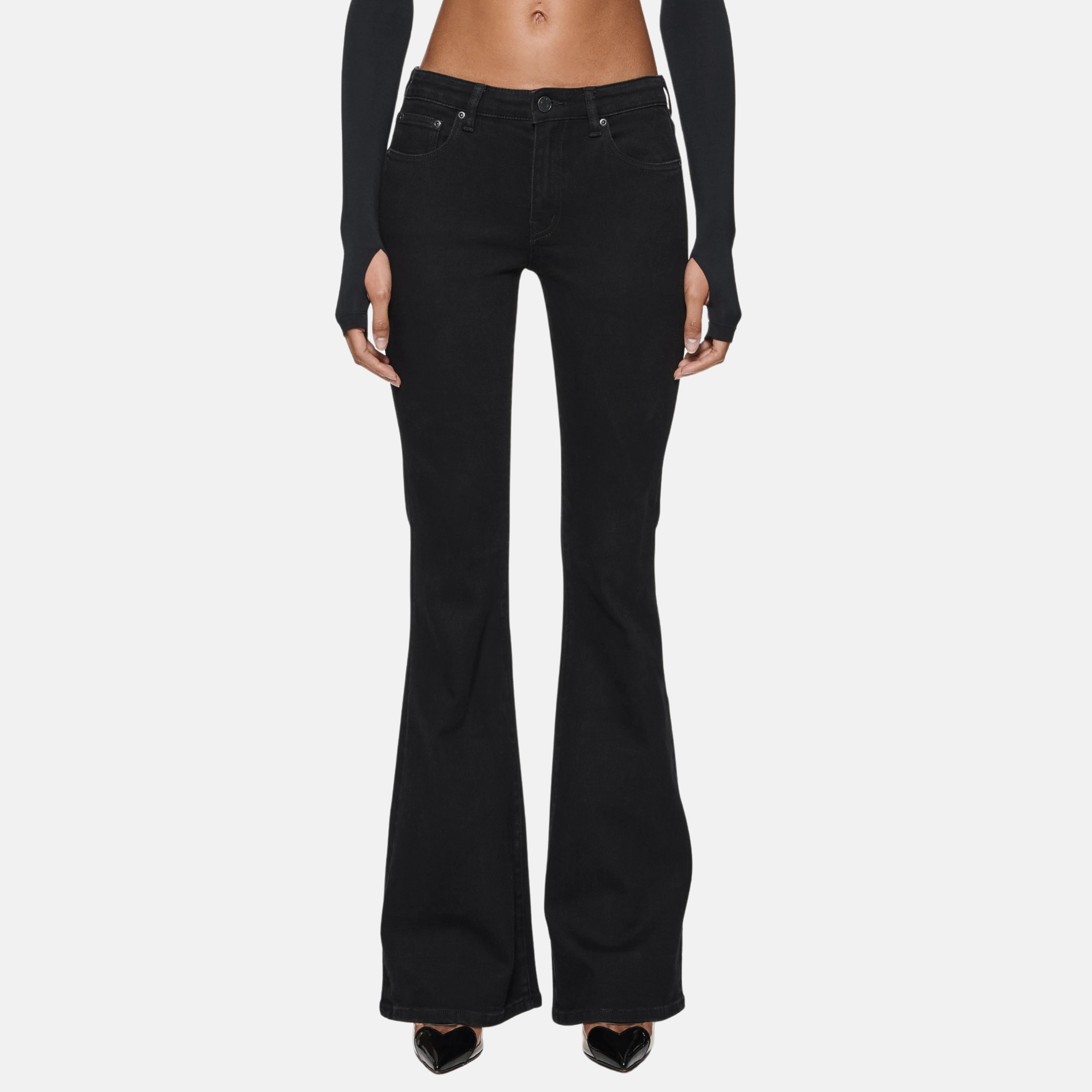 Purple Brand Women's Black Flare Jeans