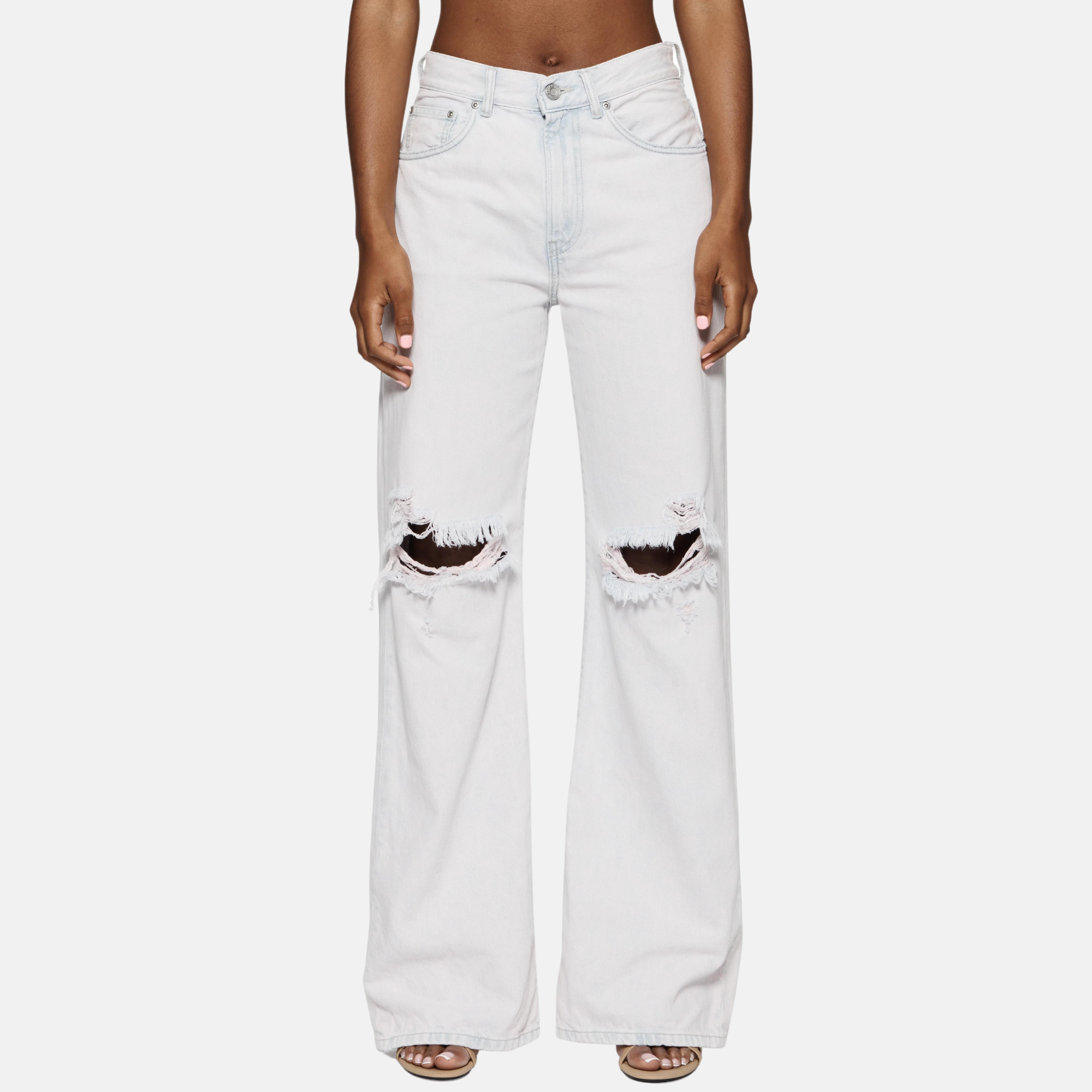 Purple Brand Women's Wide Destroyed Pink Jeans