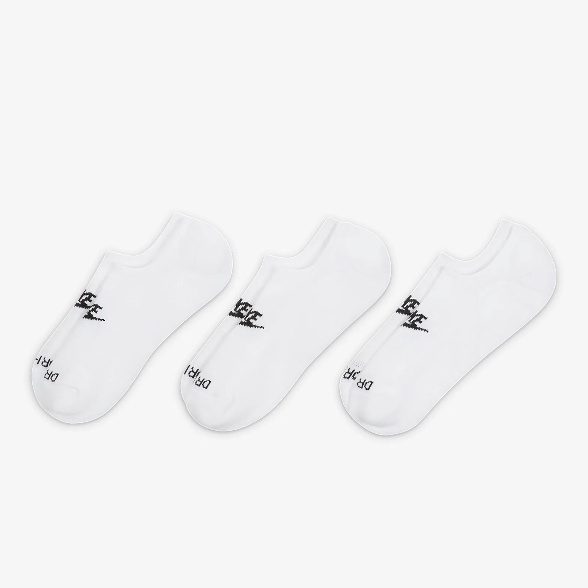 Nike Everyday Plus Cushioned No Show Footie (3 Pair) White