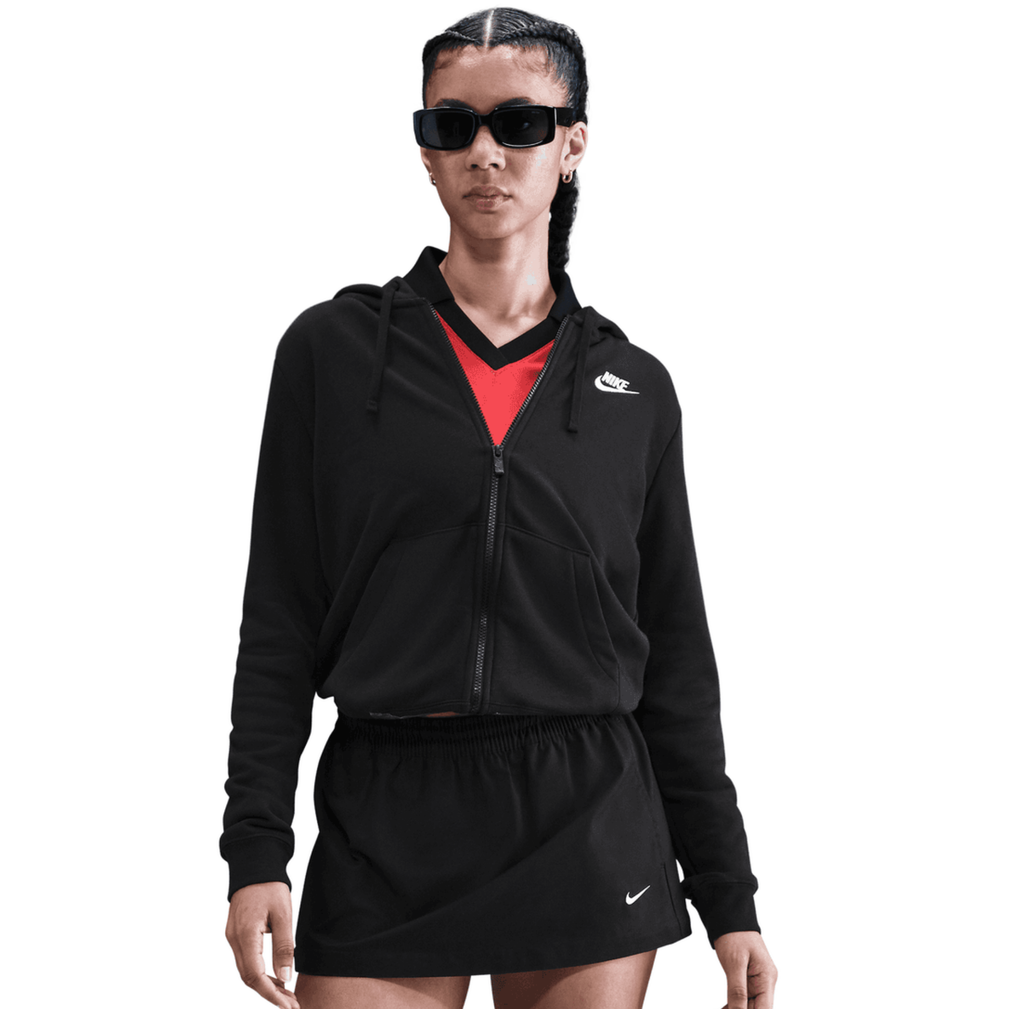Nike Women's Sportswear Club Fleece Full-Zip Black Hoodie