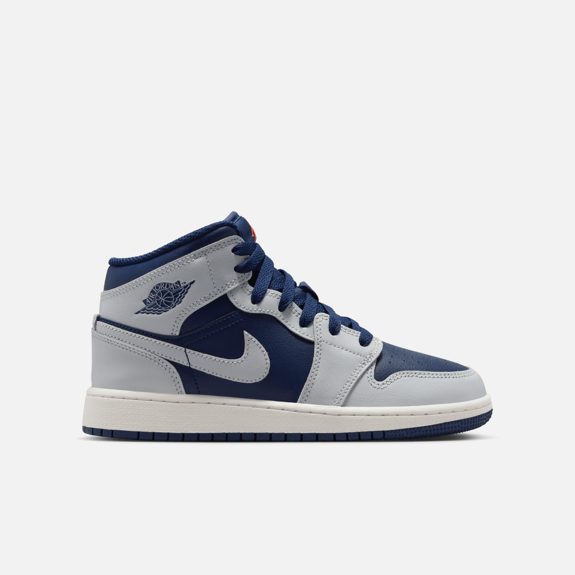 Air Jordan Big Kids' 1 Mid Blue Void (GS) – Puffer Reds