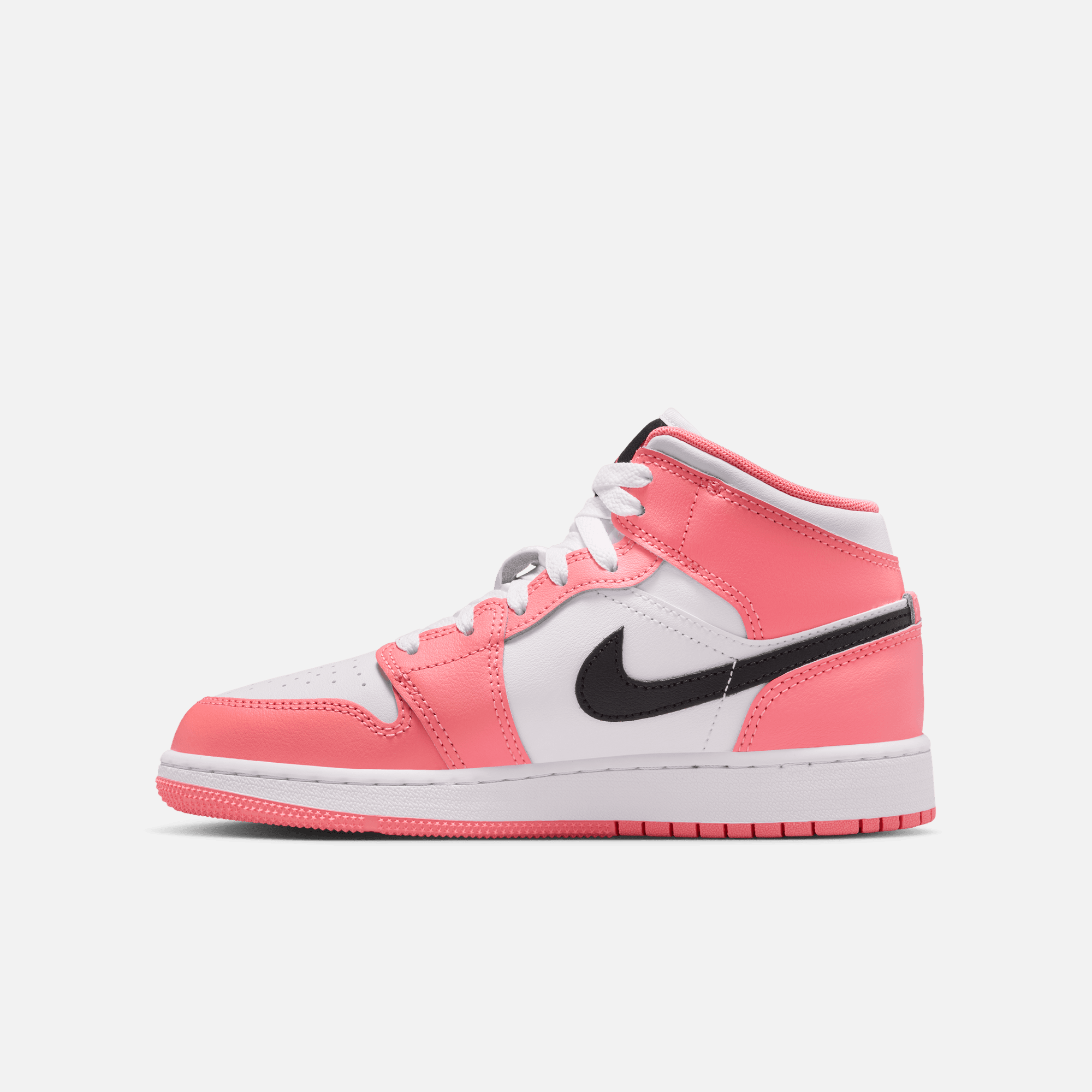 Air Jordan Big Kids' 1 Mid Pink Gaze (GS)