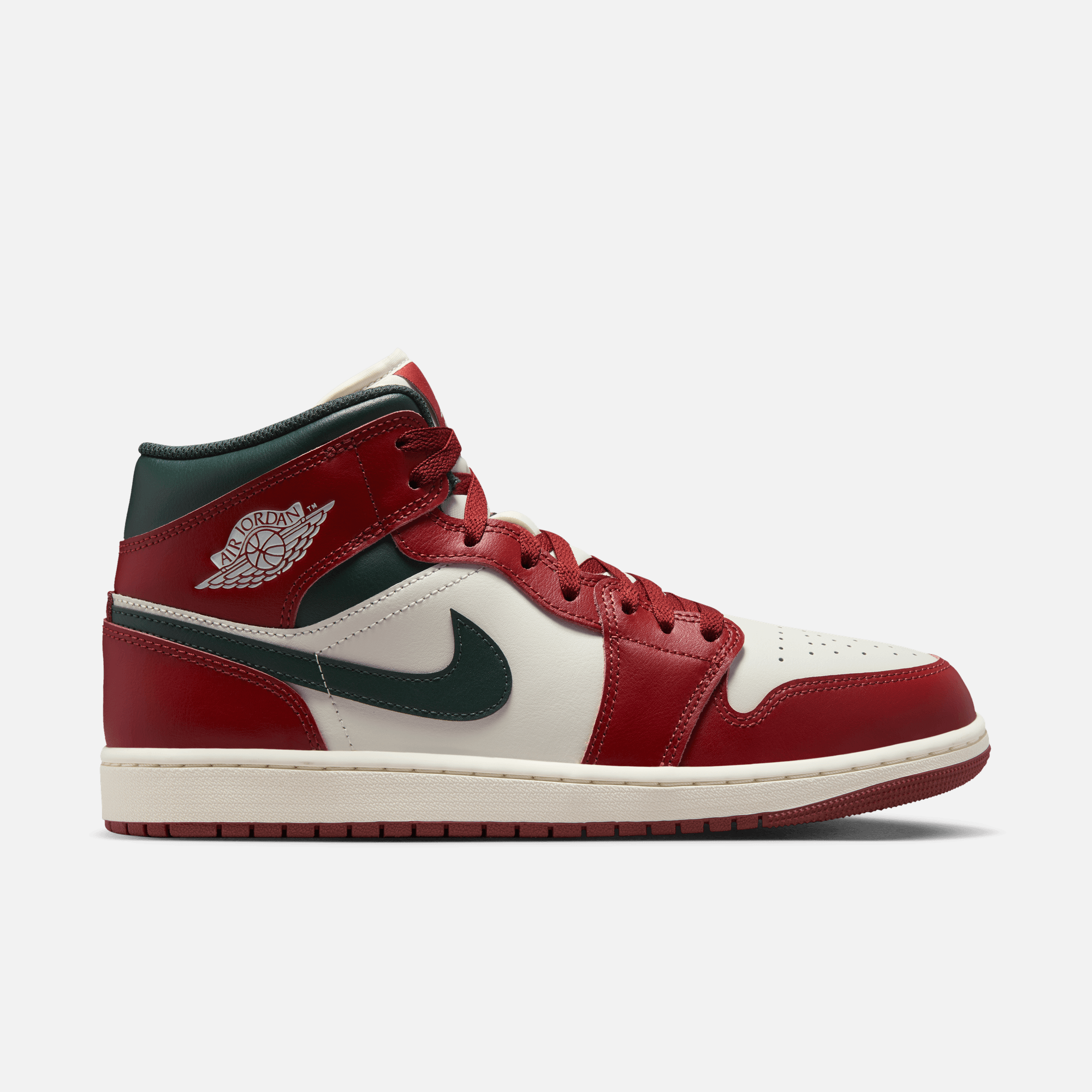 Air Jordan 1 Mid Redstone Midnight Green – Puffer Reds