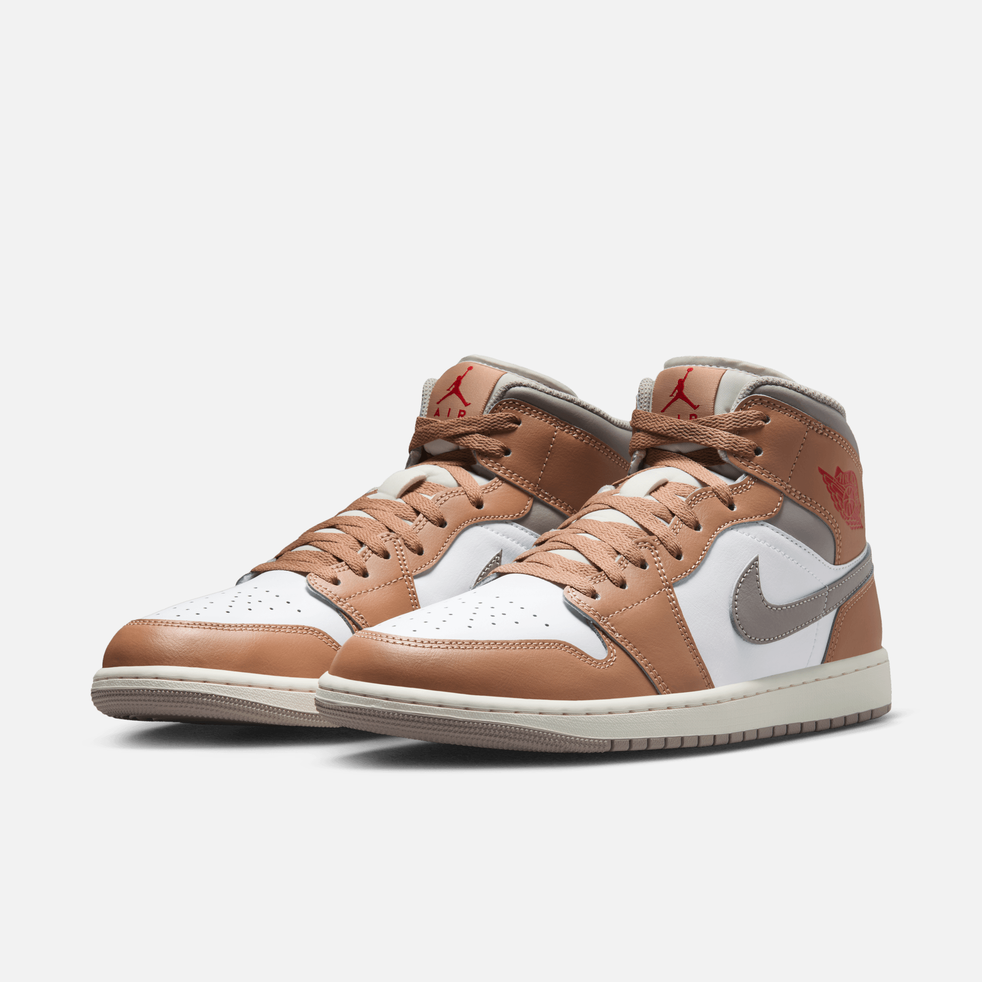 Air Jordan 1 Mid Rattan White College Grey