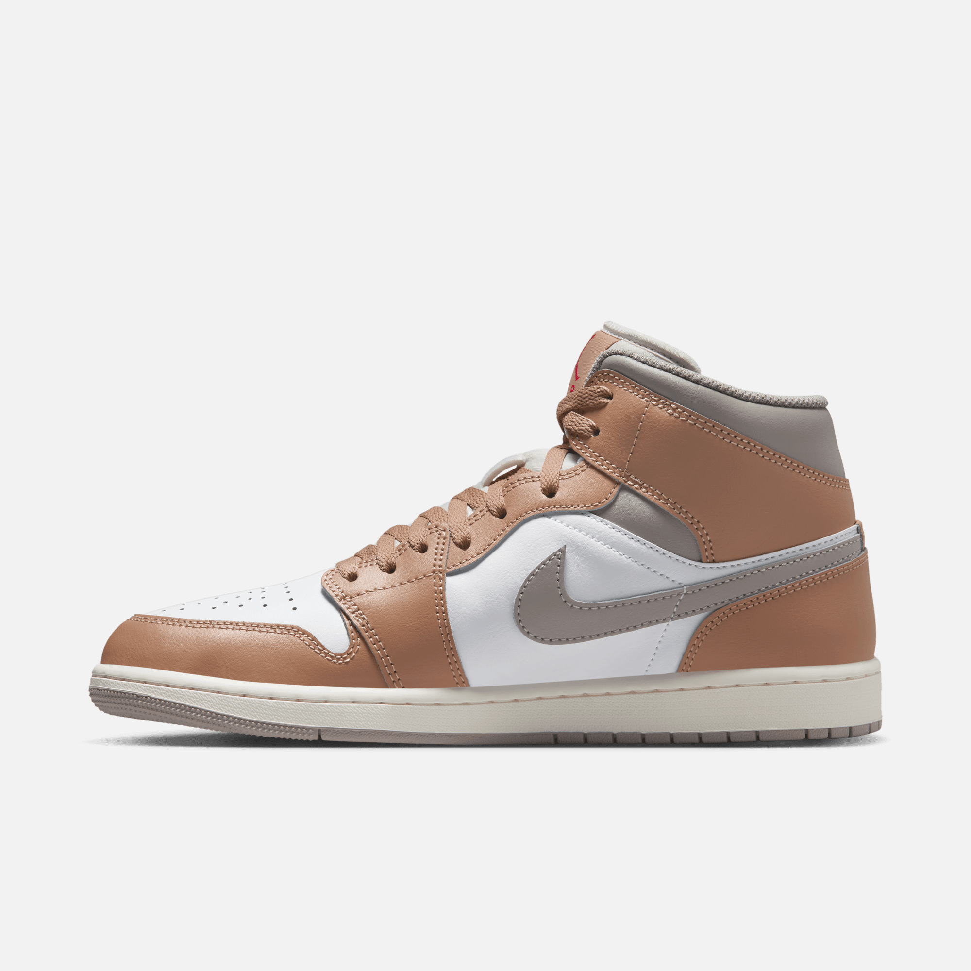 Air Jordan 1 Mid Rattan White College Grey