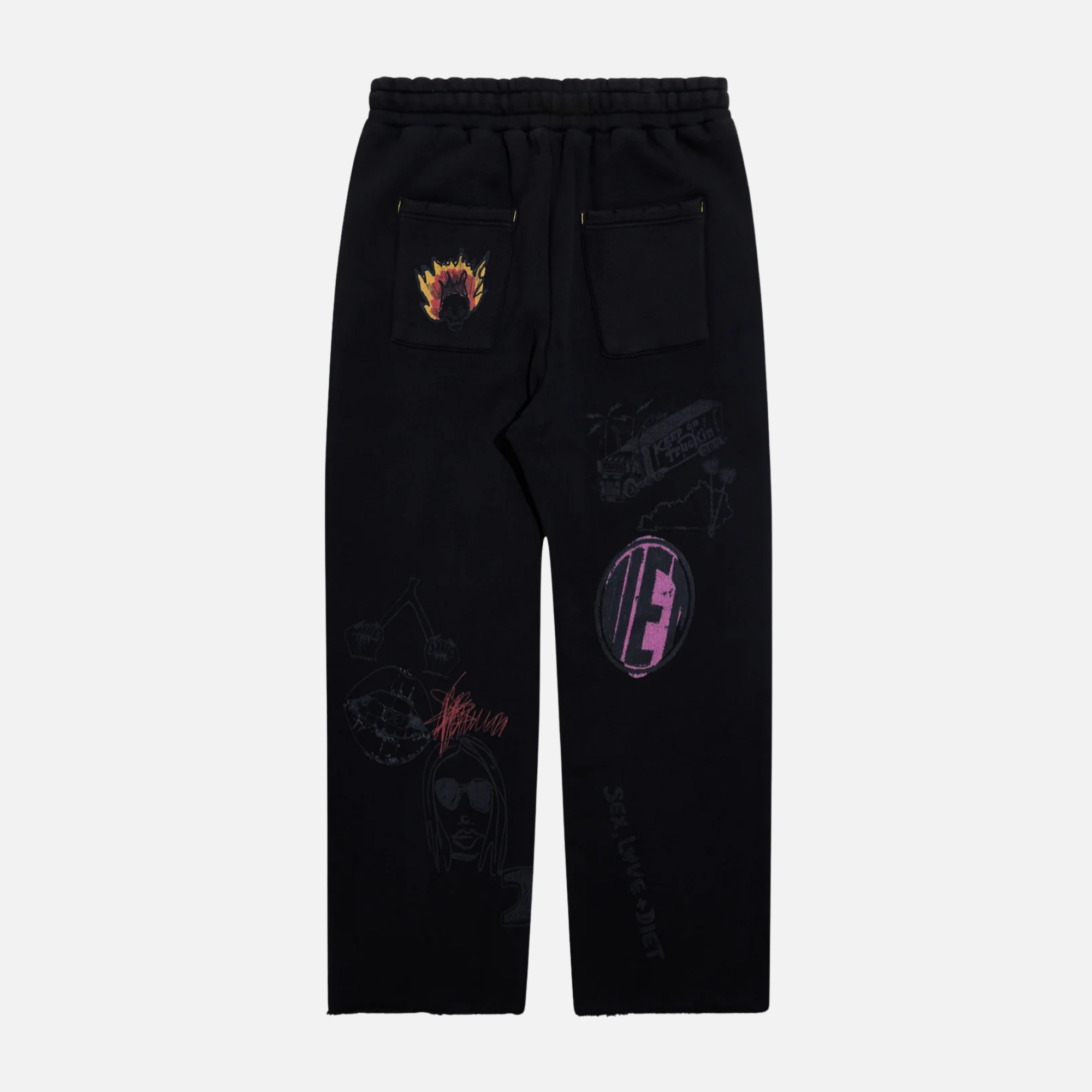 Diet Starts Monday Doodle Black Sweatpants