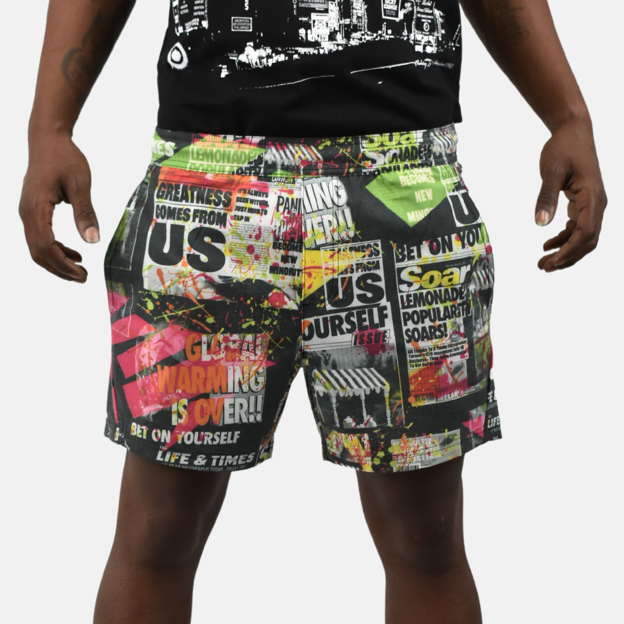 Paper Planes Tabloid Print Shorts